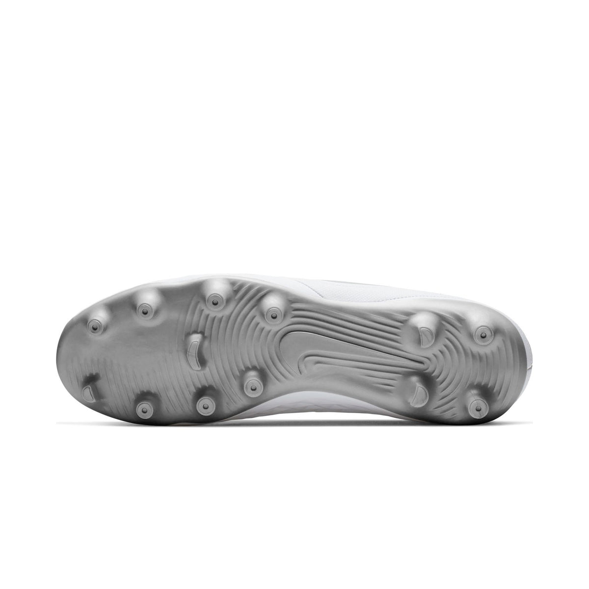 Tiempo Legend 8 Club FG/MG Cleats - White/Chrome/Pure Platinum - AT6107-100-NIKE by Nike | Available at Niky's Sports