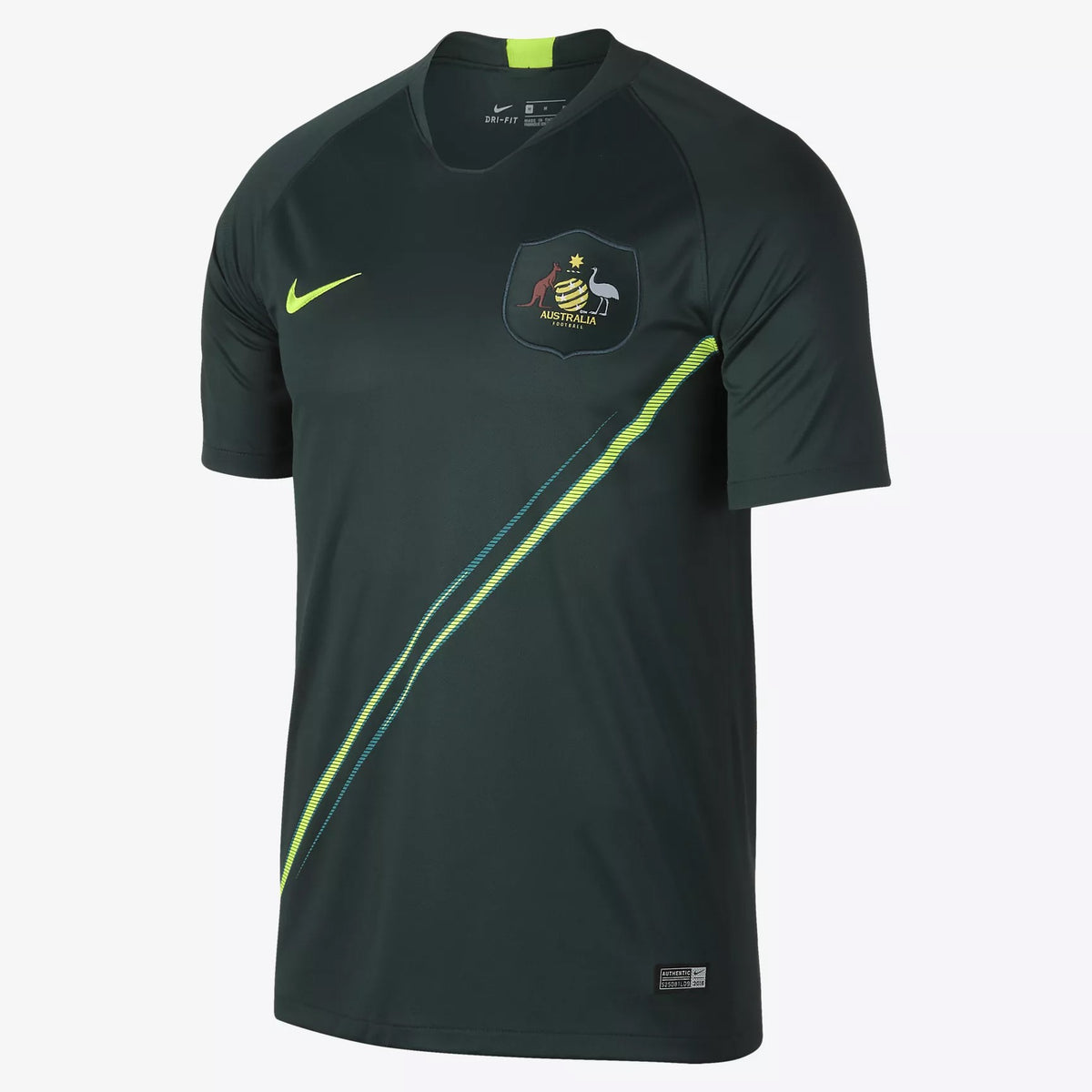 Men&#39;s Australia 2018 Away Soccer Jersey - Green/Volt