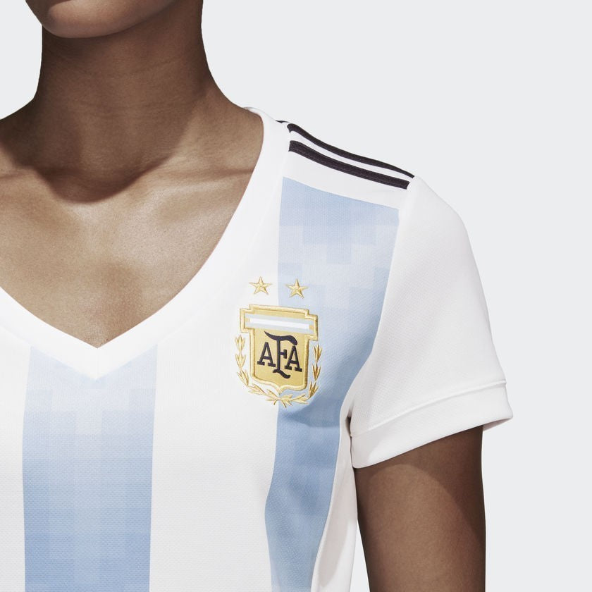 Women's Argentina Home World Cup 18 Jersey -  White/Blue/Black