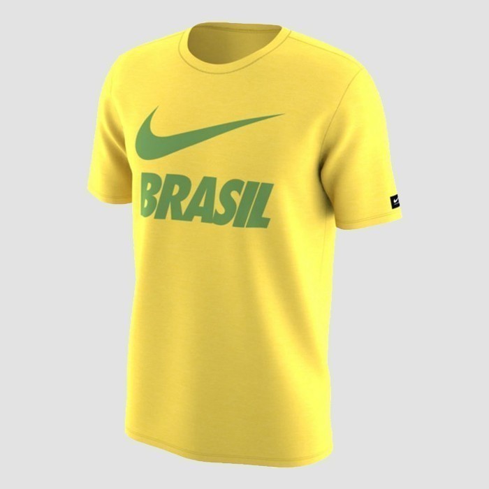 Brasil Men's T Shirt Yellow - 888867-749-NIKE by Nike | Available at Niky's Sports