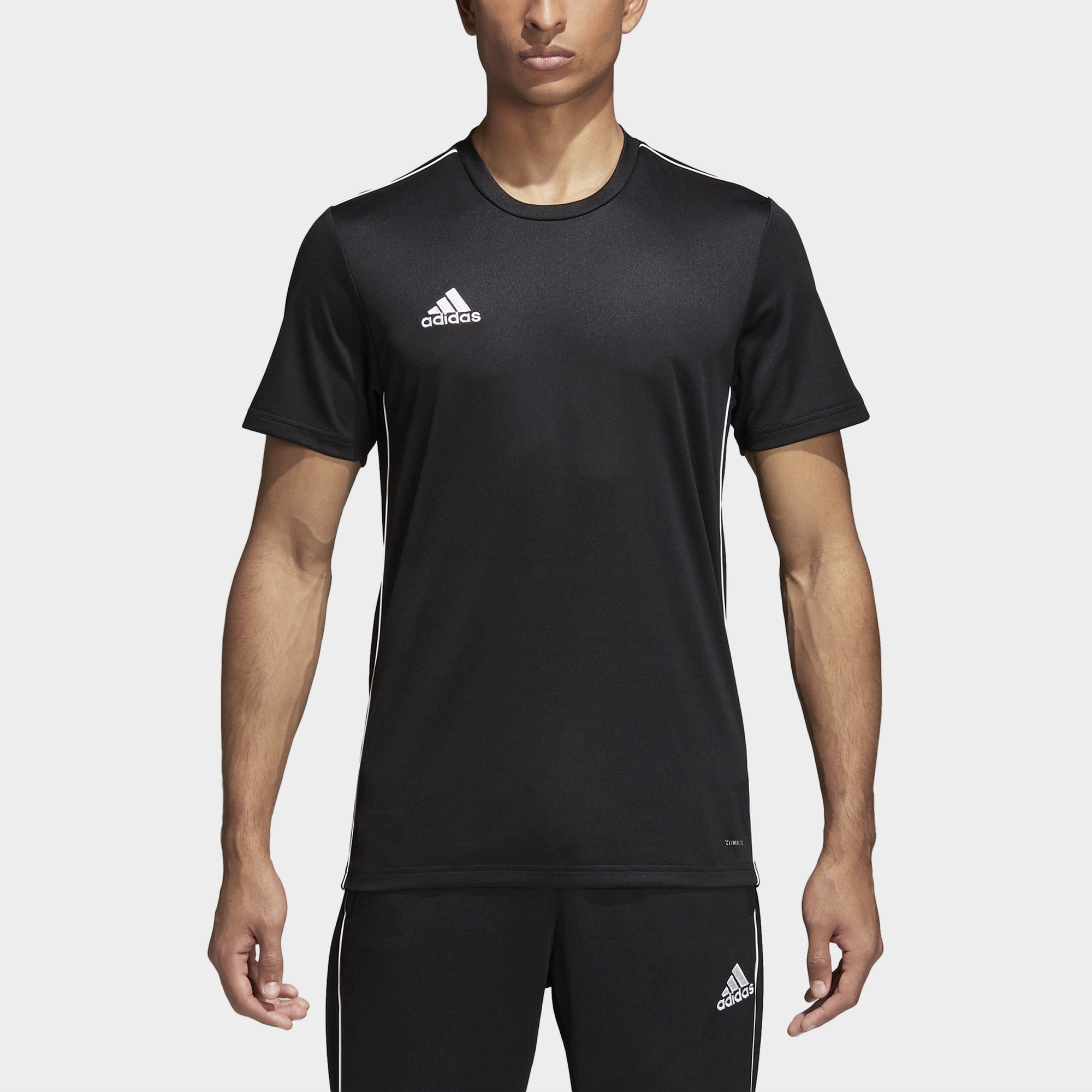 Core 18 Training Jersey Black/White Men's - CE9021-ADIDAS by Adidas | Available at Niky's Sports