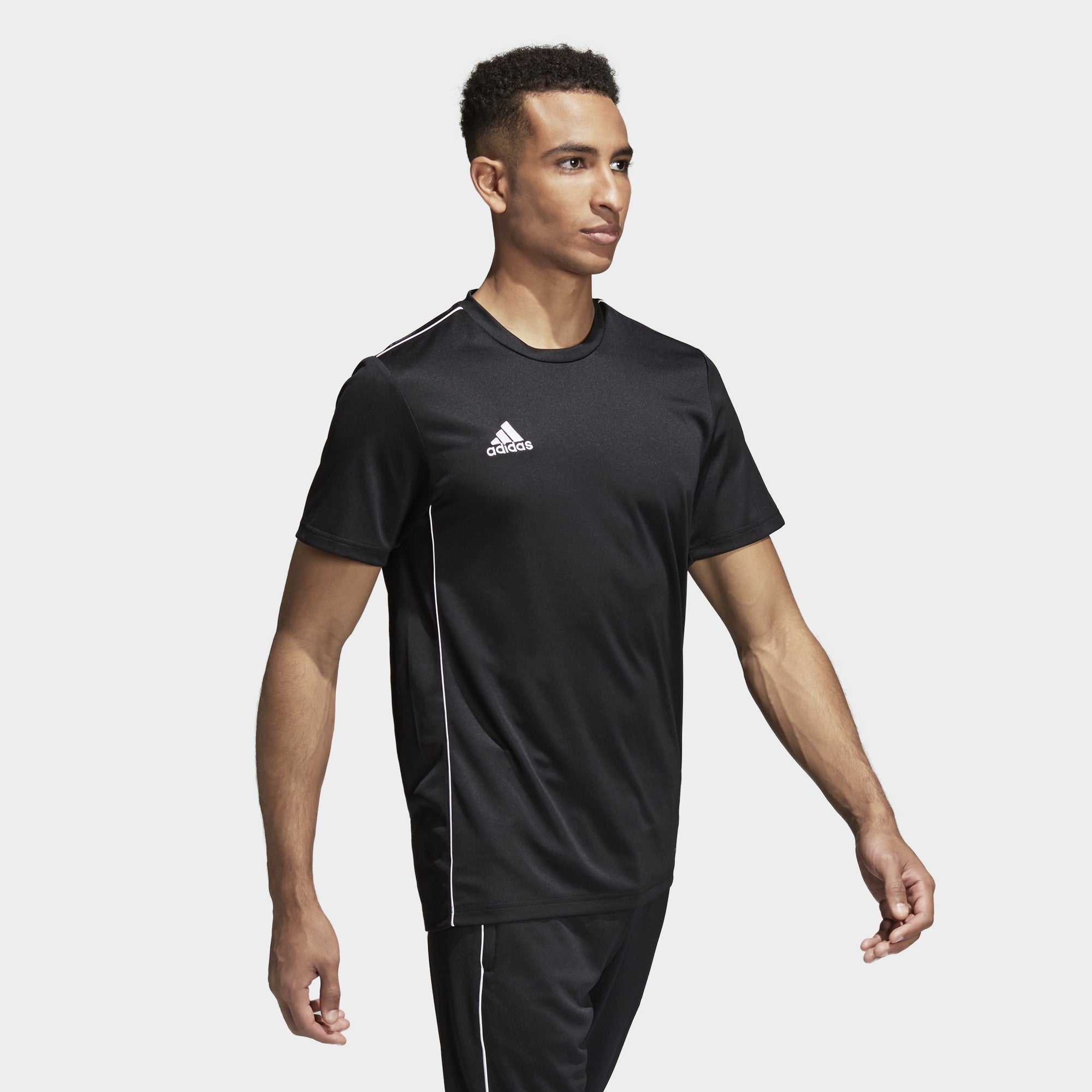 Core 18 Training Jersey Black/White Men's - CE9021-ADIDAS by Adidas | Available at Niky's Sports