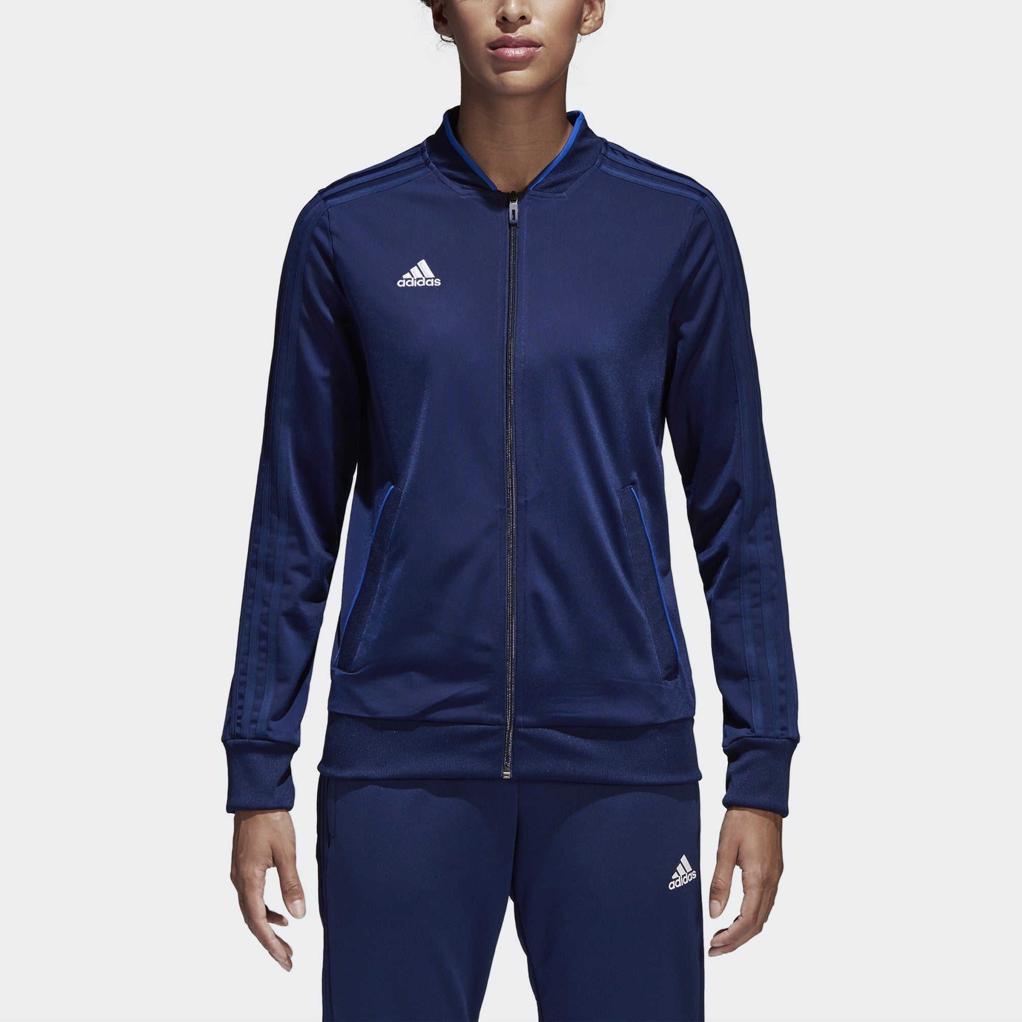 Navy blue shop adidas jacket womens