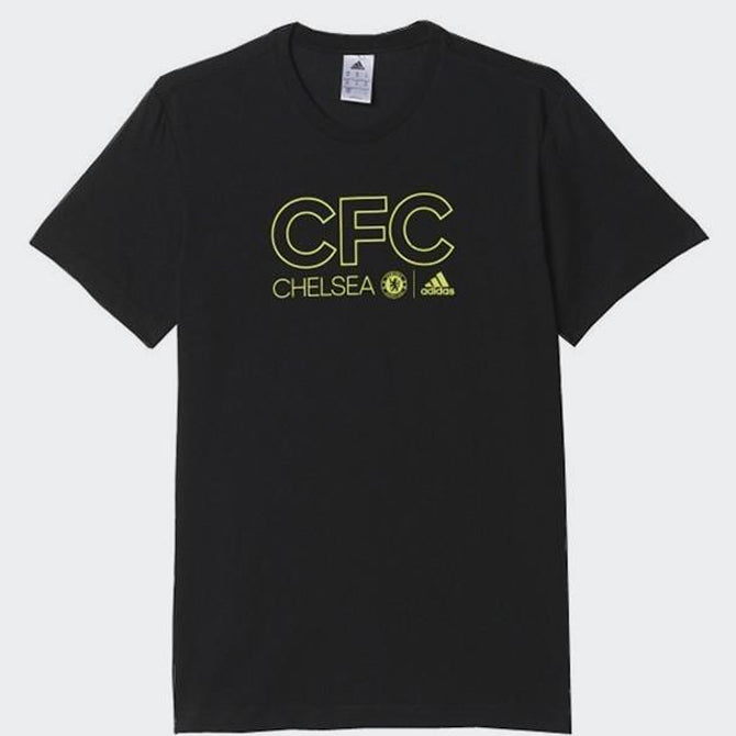 Men's Chelsea FC Cotton Tee - Black/Yellow - AP1553-ADIDAS by Adidas | Available at Niky's Sports