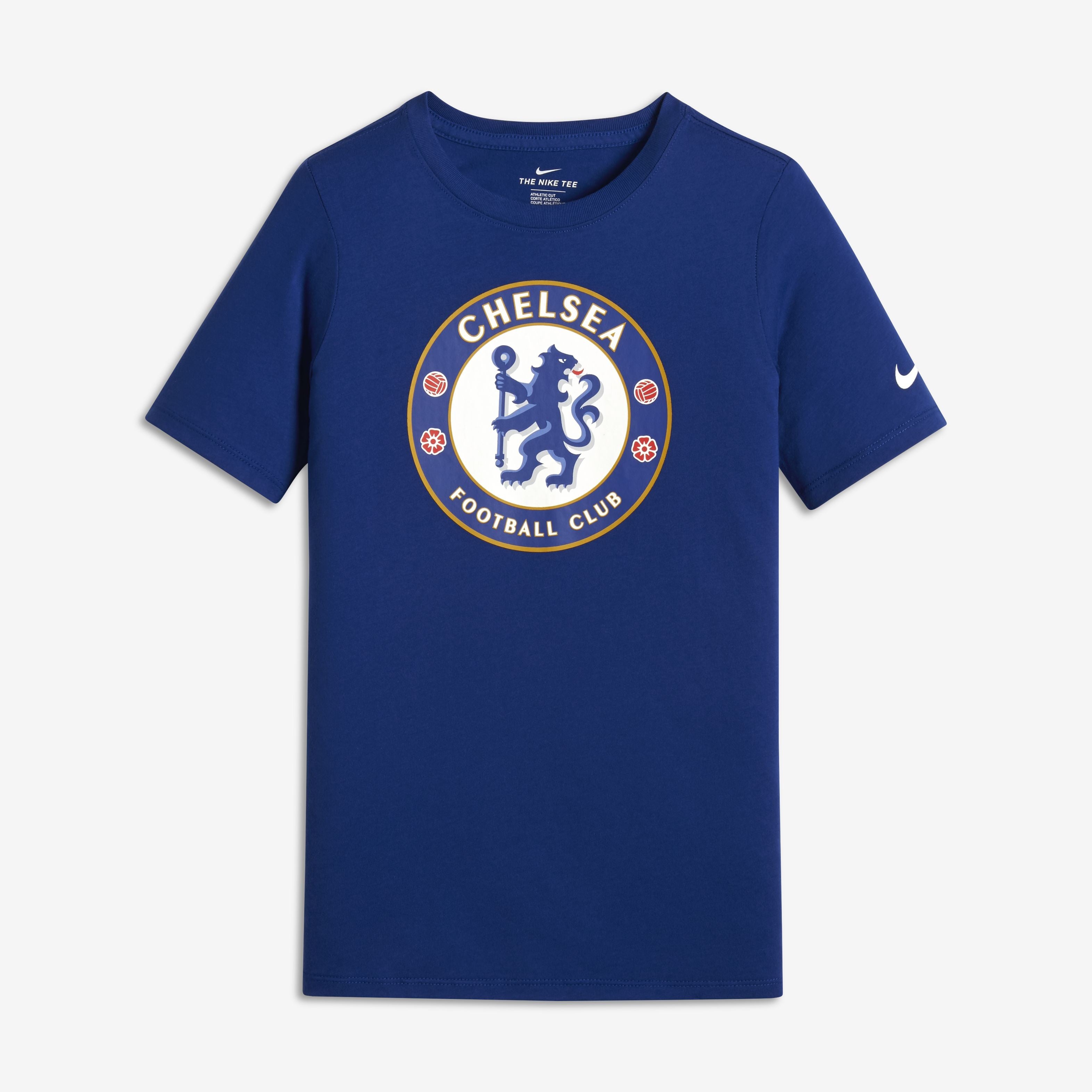 Kid's Chelsea FC Evergreen Crest T-Shirt - Blue - 910938-495-NIKE by Nike | Available at Niky's Sports