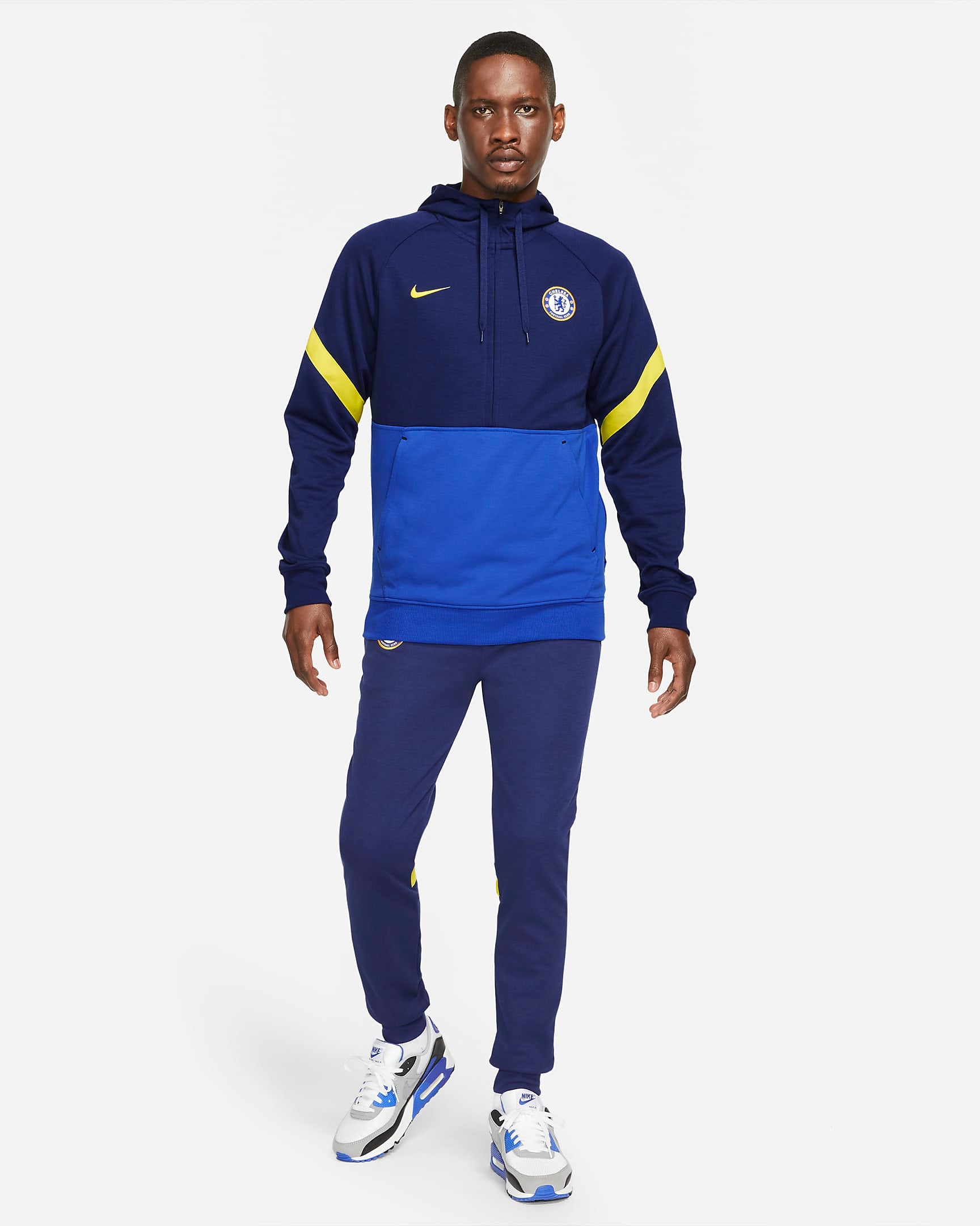 Men's Chelsea FC Half Zip Hoodie 2021-22 - DA2529-492-NIKE by Nike | Available at Niky's Sports