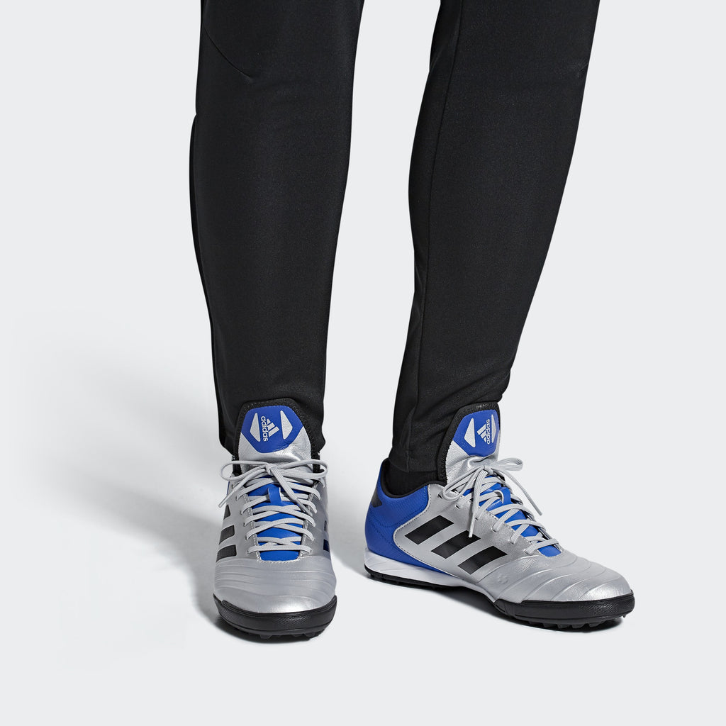 Men's Copa Tango 18.3 TF Soccer Shoes - Silver/Black/Blue