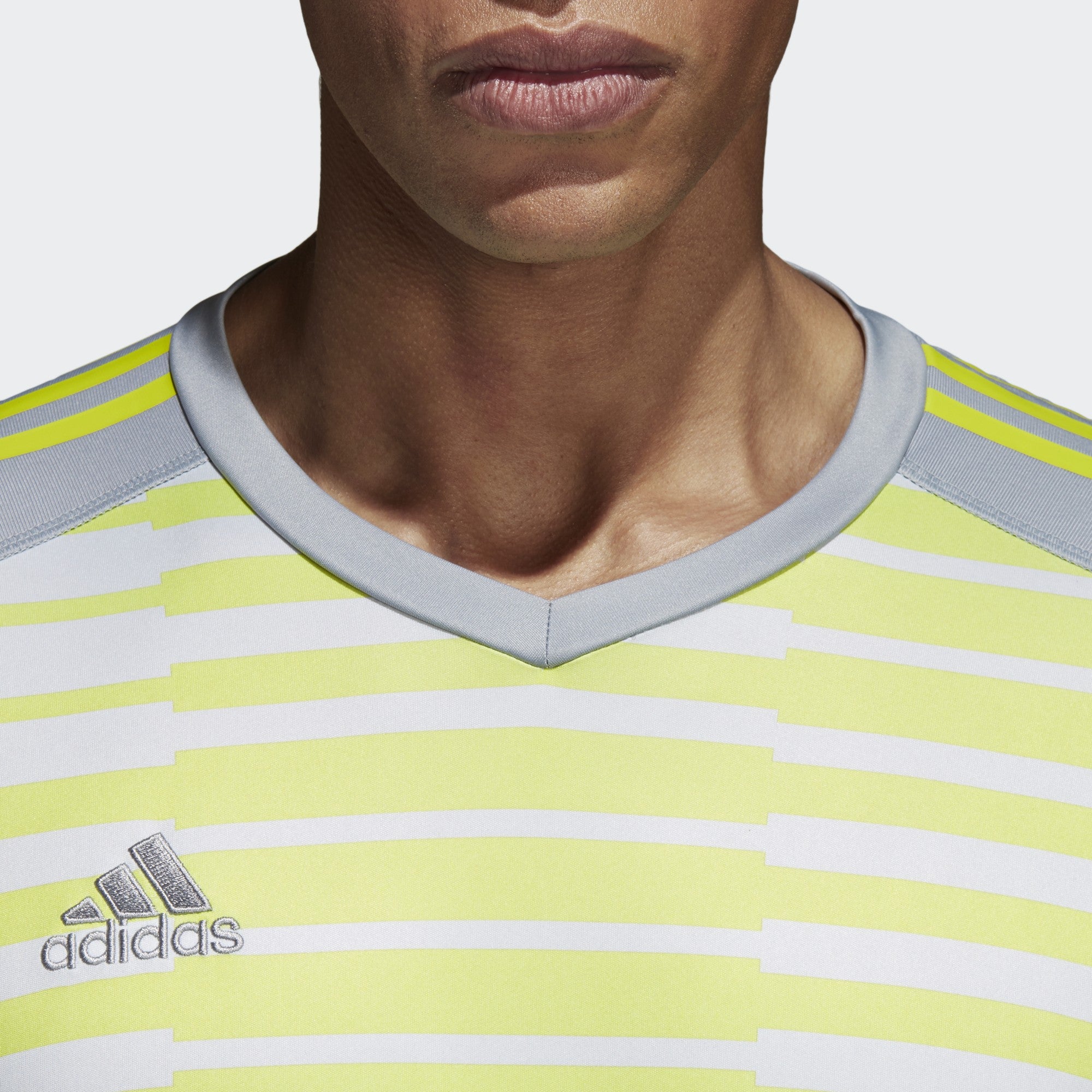 Men's AdiPro 18 Goalkeeper Jersey - Grey/Solar Yellow