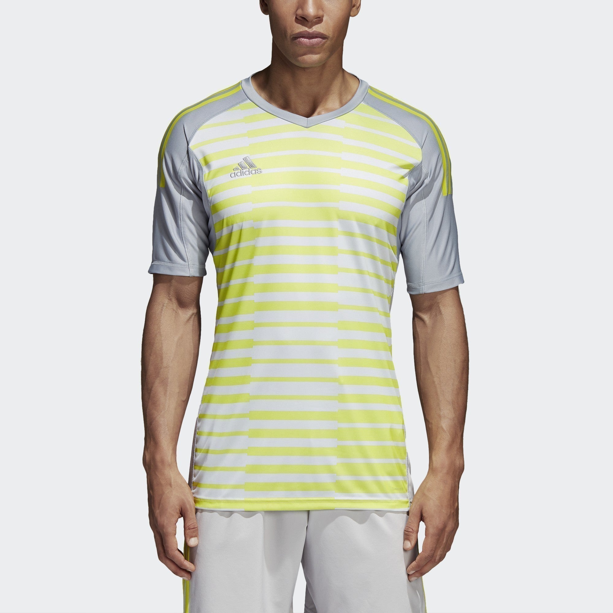 Men's AdiPro 18 Goalkeeper Jersey - Grey/Solar Yellow