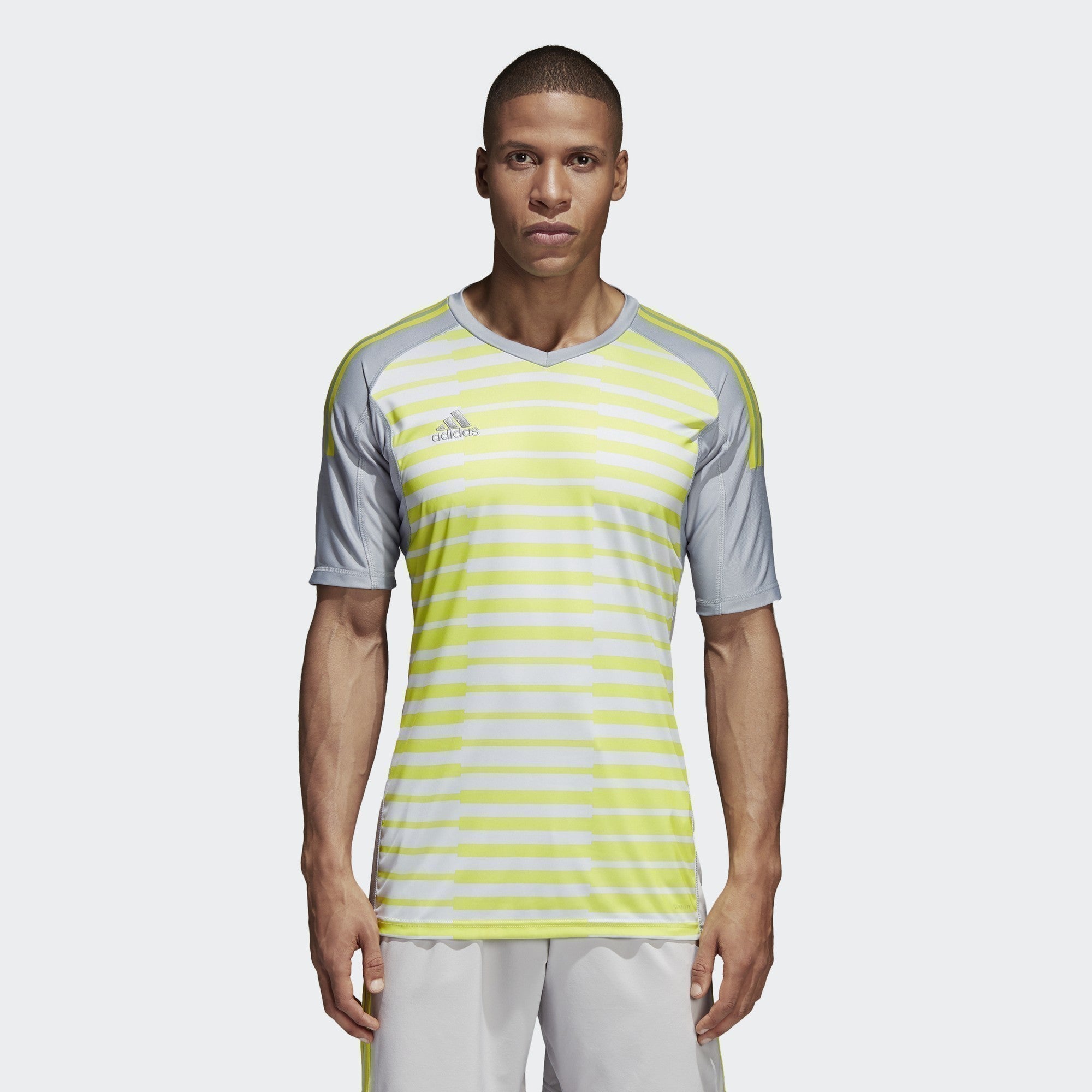 Men's AdiPro 18 Goalkeeper Jersey - Grey/Solar Yellow