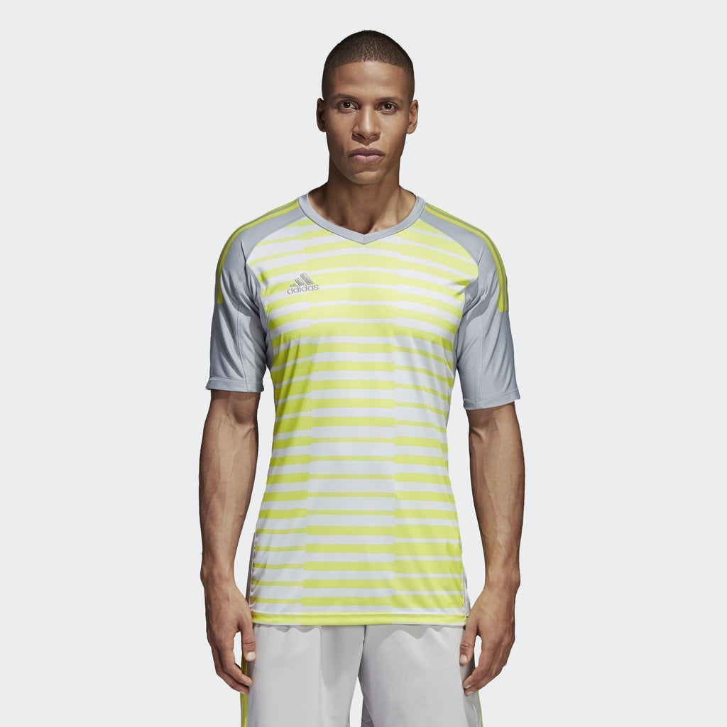Men's AdiPro 18 Goalkeeper Jersey - Grey/Solar Yellow - CV6361-ADIDAS by Adidas | Available at Niky's Sports