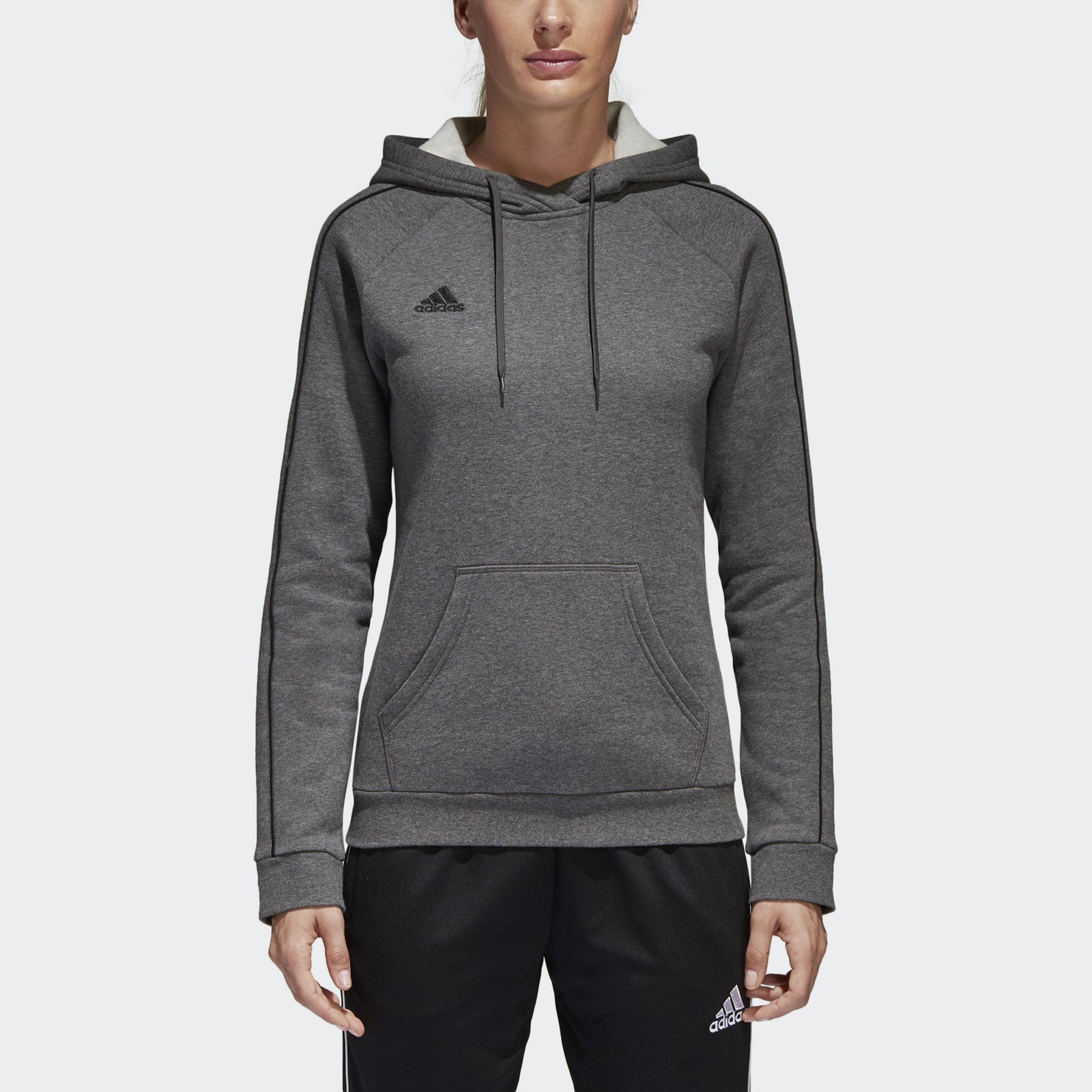 Women's Condivo 18 Hoodie - Dark Grey Heather/Black - CY8262-ADIDAS by Adidas | Available at Niky's Sports