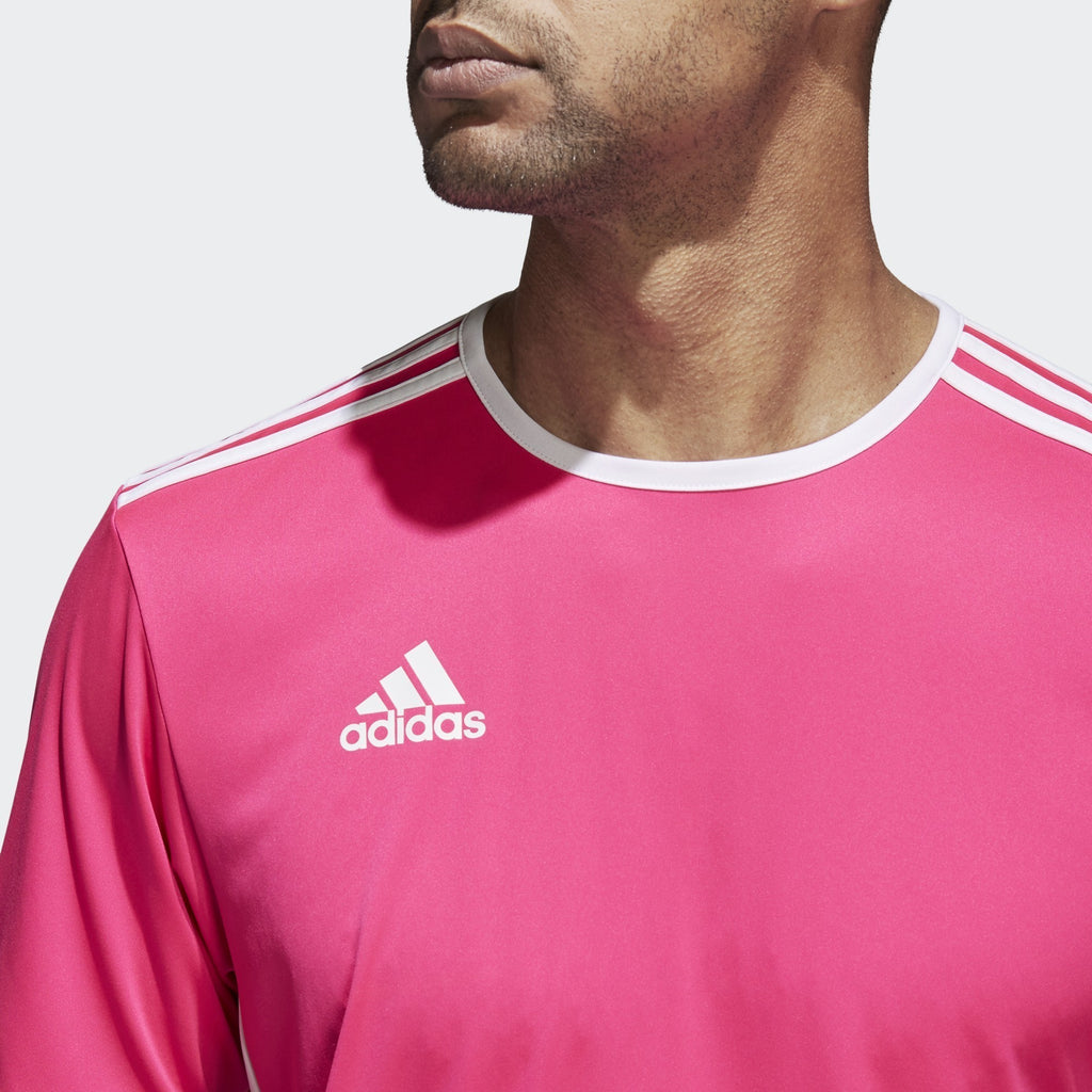 Entrada 18 Jersey Shock Pink/White Men's - CZ1070-ADIDAS by Adidas | Available at Niky's Sports