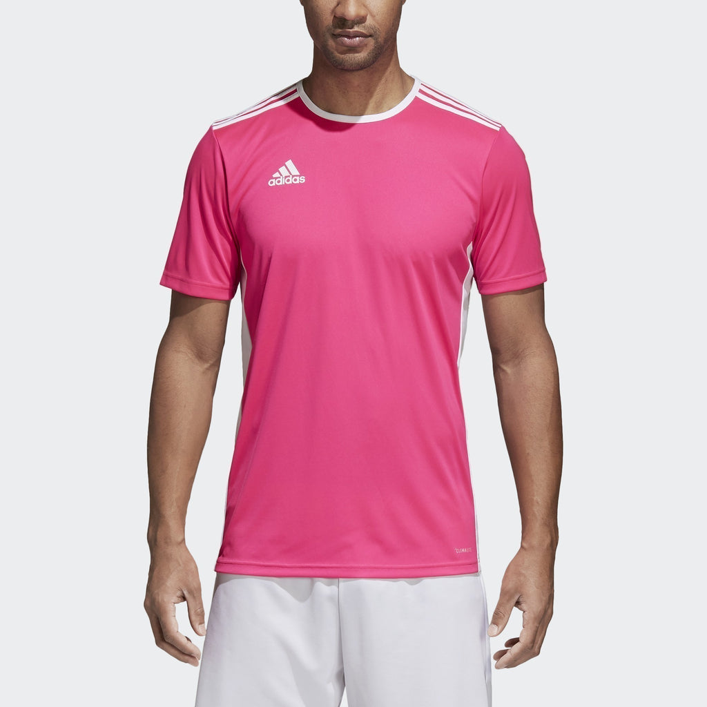 Entrada 18 Jersey Shock Pink/White Men's - CZ1070-ADIDAS by Adidas | Available at Niky's Sports
