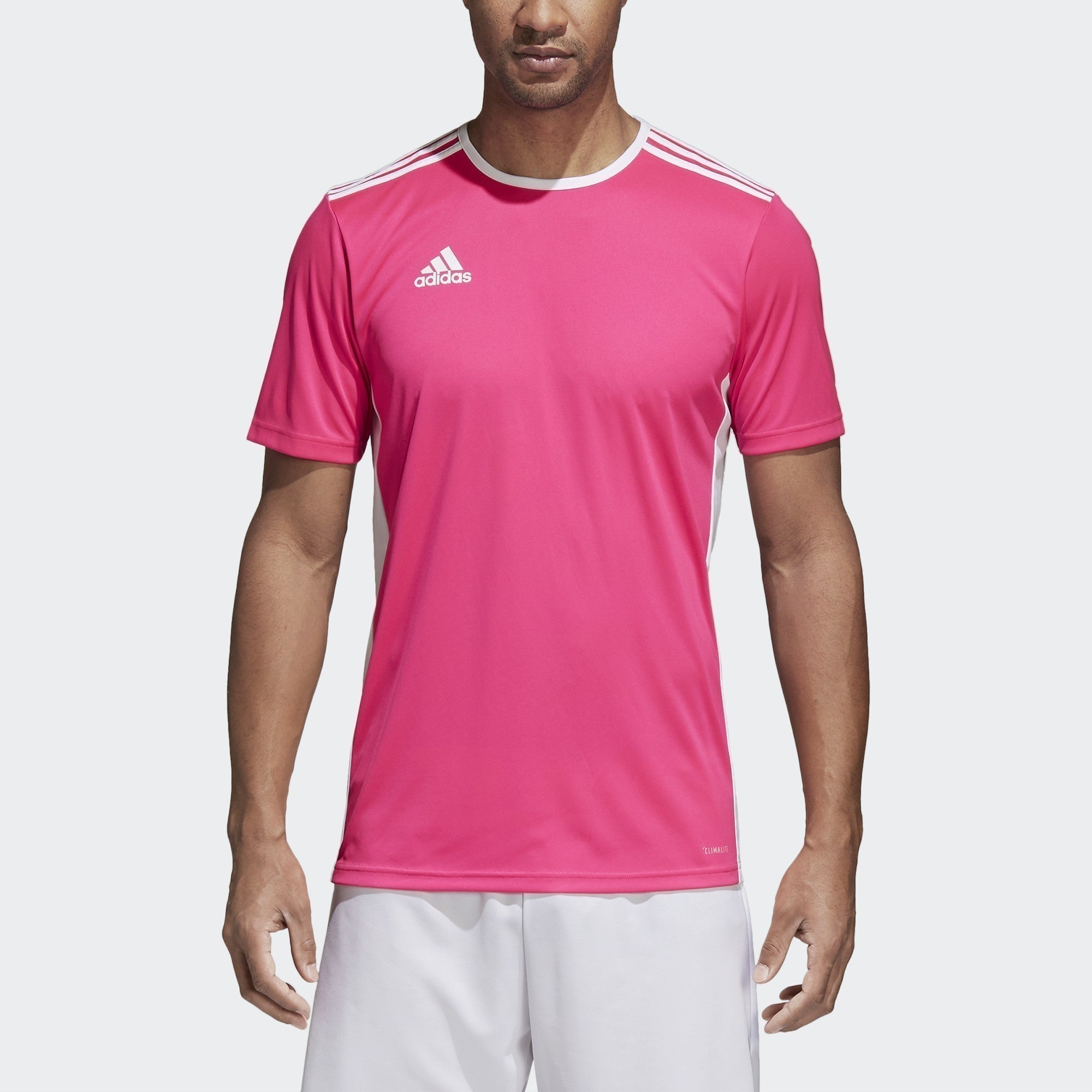Entrada 18 Jersey Shock Pink/White Men's - CZ1070-ADIDAS by Adidas | Available at Niky's Sports