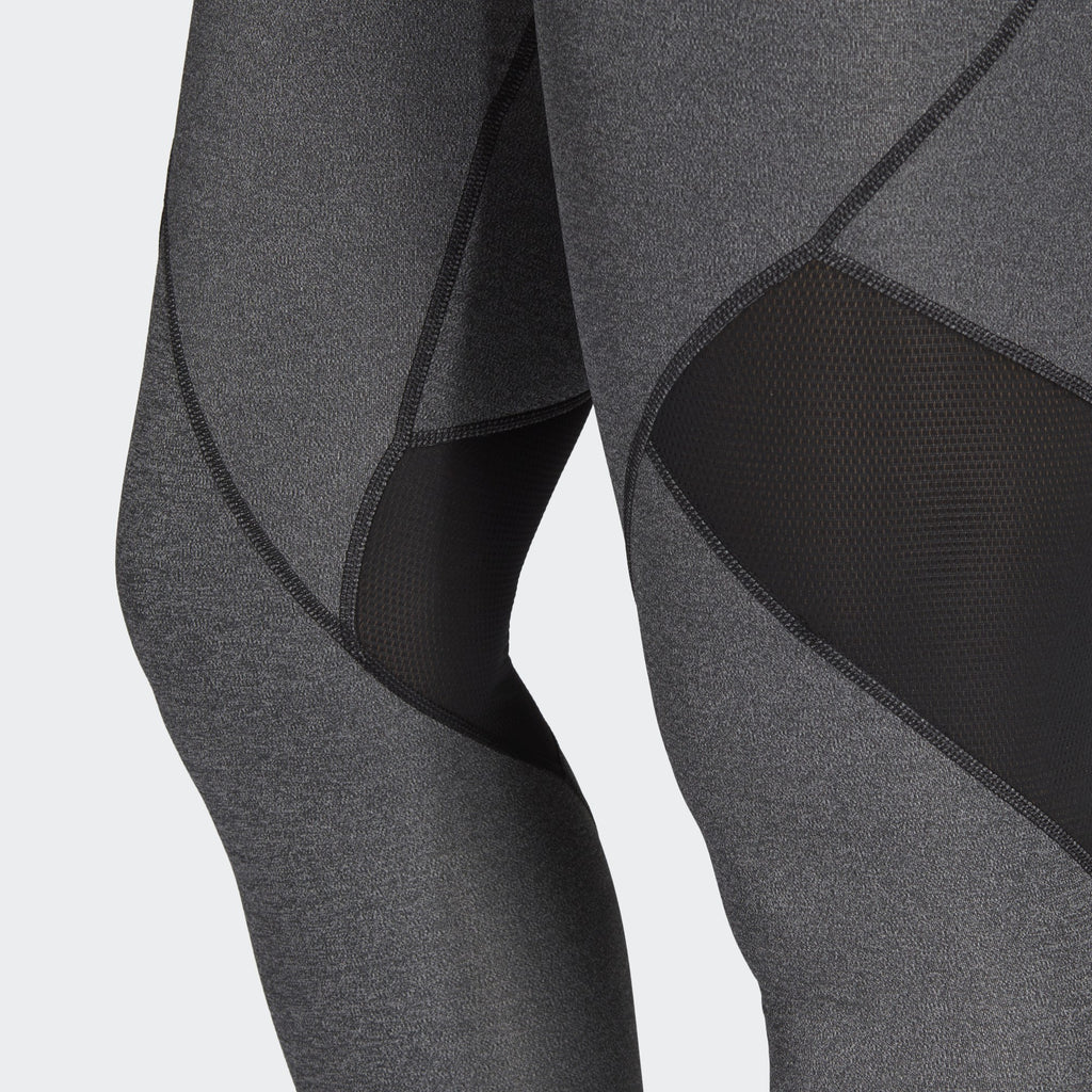 Women's Alphaskin Sport Tights - Dark Grey Heather/Black - DH4462-ADIDAS by Adidas | Available at Niky's Sports