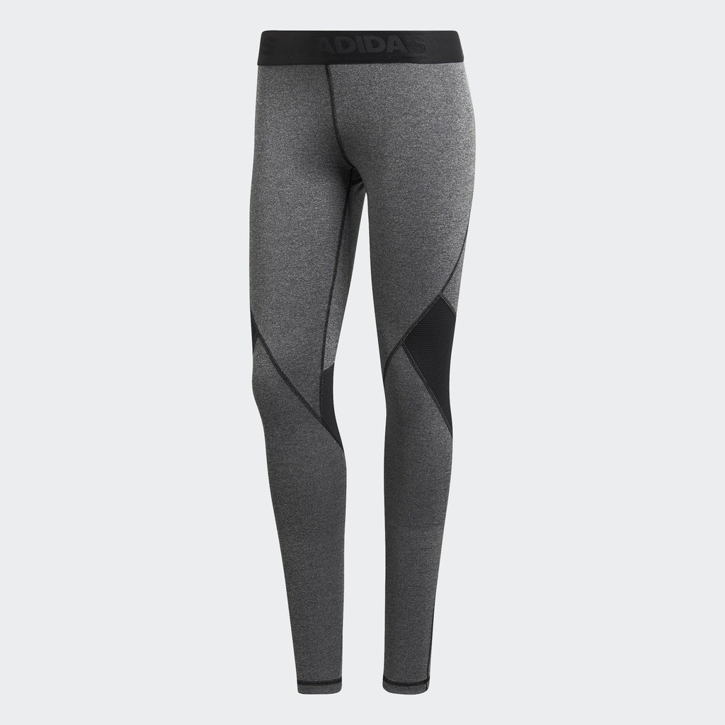 Women's Alphaskin Sport Tights - Dark Grey Heather/Black - DH4462-ADIDAS by Adidas | Available at Niky's Sports