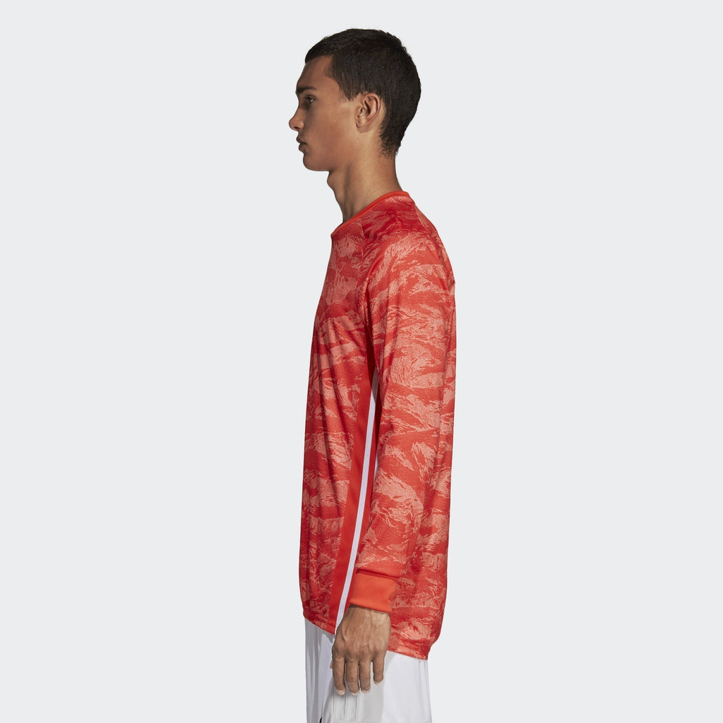 Men's AdiPro 19 Goalkeeper Longsleeve Jersey - Solar Red - DP3136-ADIDAS by Adidas | Available at Niky's Sports