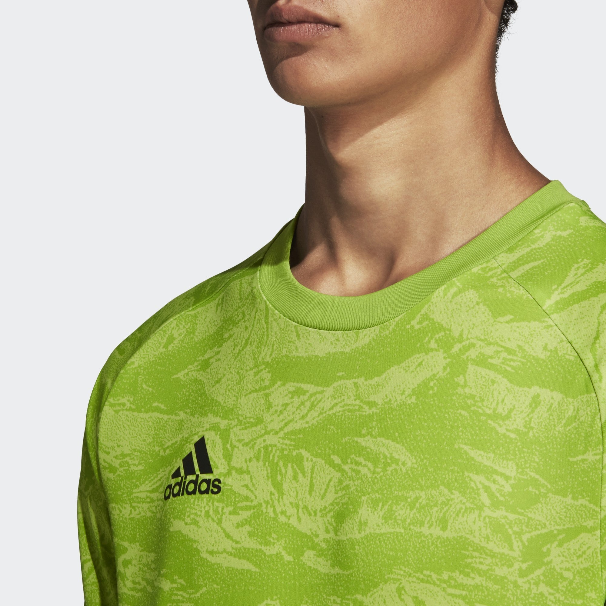 Men s AdiPro 18 Goalkeeper L S Jersey Semi Solar Green