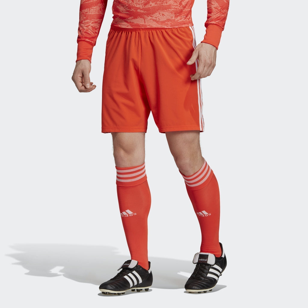 Men's Condivo 18 Shorts - Semi Solar Red/White - DP5370-ADIDAS by Adidas | Available at Niky's Sports