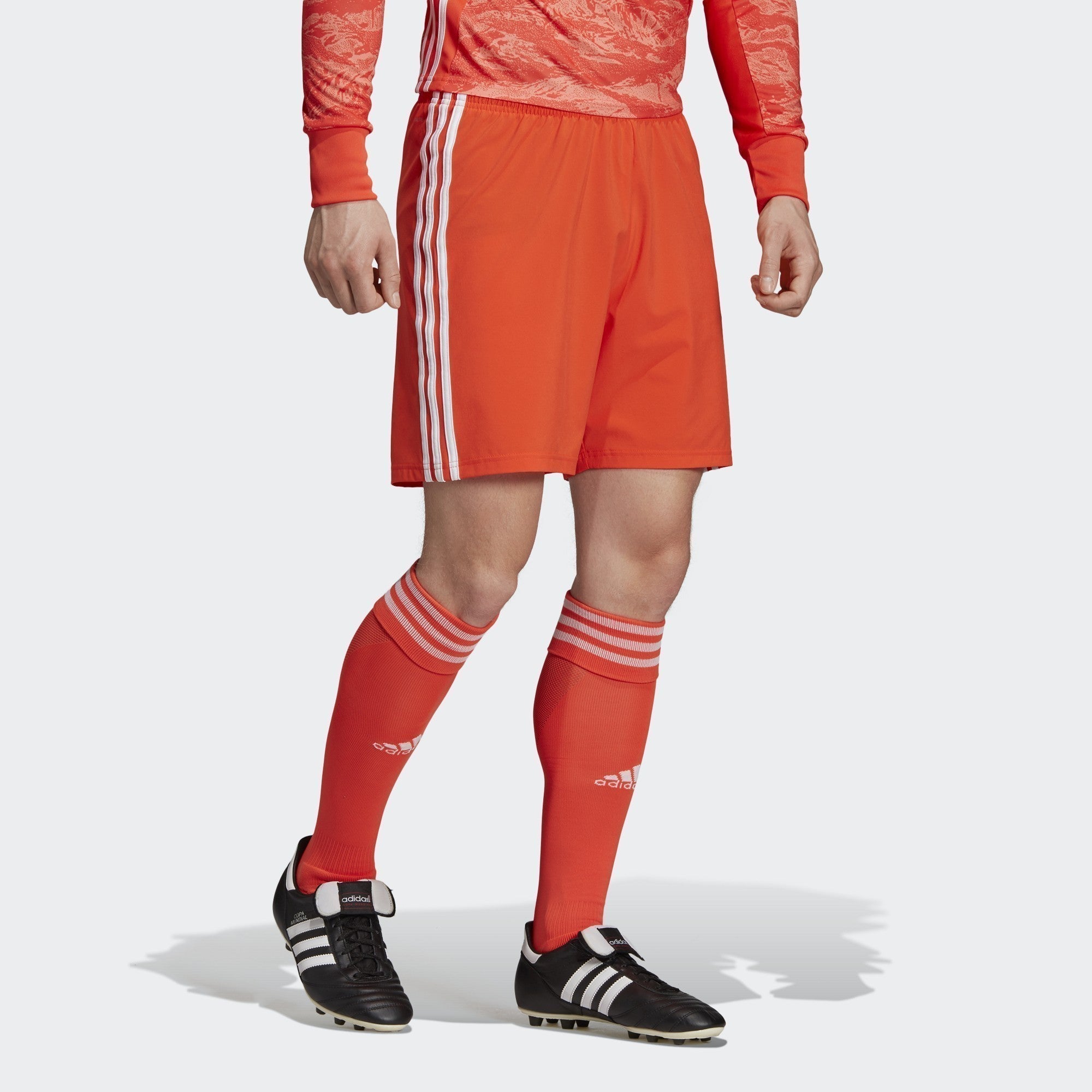 Men's Condivo 18 Shorts - Semi Solar Red/White - DP5370-ADIDAS by Adidas | Available at Niky's Sports