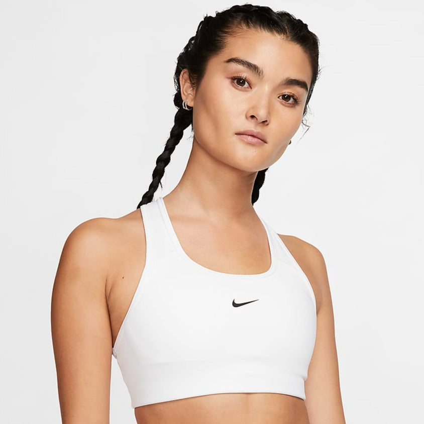 Nike Pro Swoosh Women's Medium-Support Non-Padded Sports Bra White - CJ5949-100-NIKE by Nike | Available at Niky's Sports