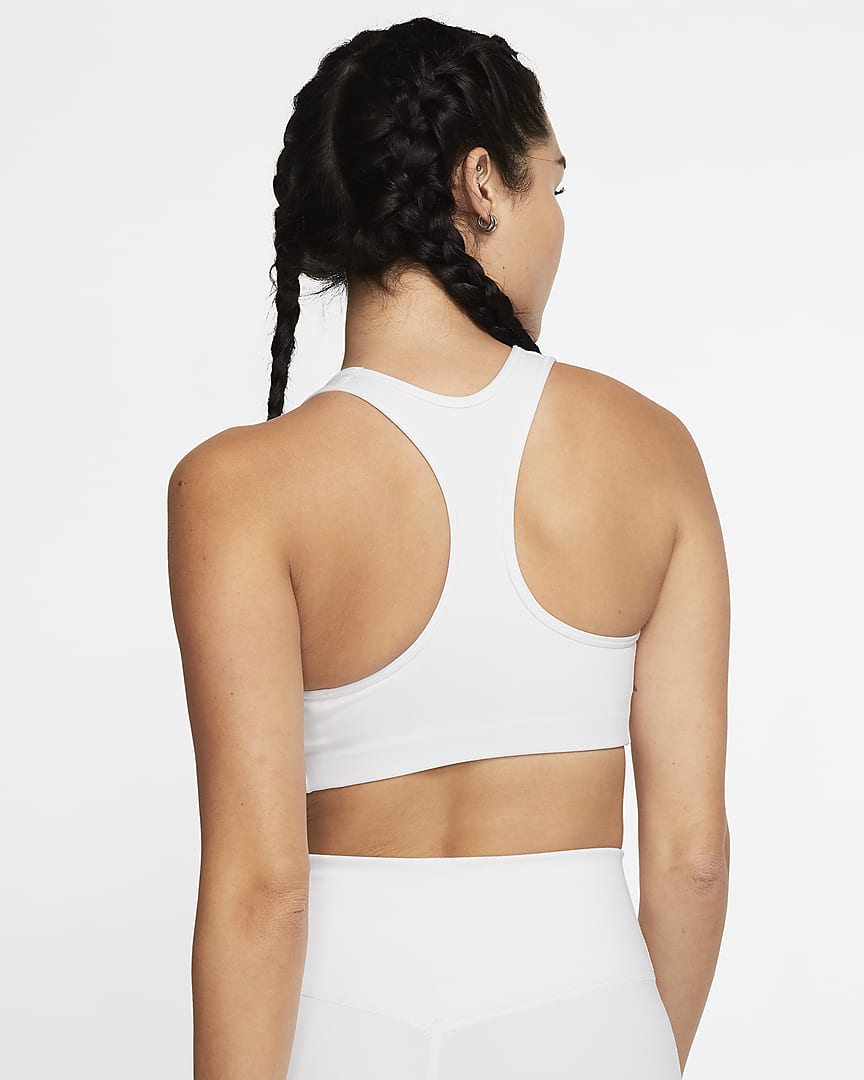 Nike Pro Swoosh Women's Medium-Support Non-Padded Sports Bra White - CJ5949-100-NIKE by Nike | Available at Niky's Sports