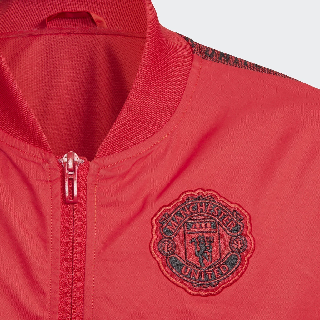 Kid's Manchester United Anthem Jacket - Real Red/Black - DX9073-ADIDAS by Adidas | Available at Niky's Sports
