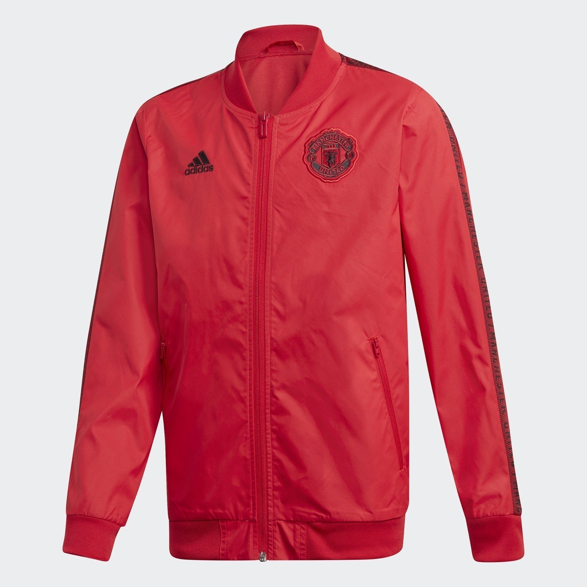 Kid's Manchester United Anthem Jacket - Real Red/Black - DX9073-ADIDAS by Adidas | Available at Niky's Sports