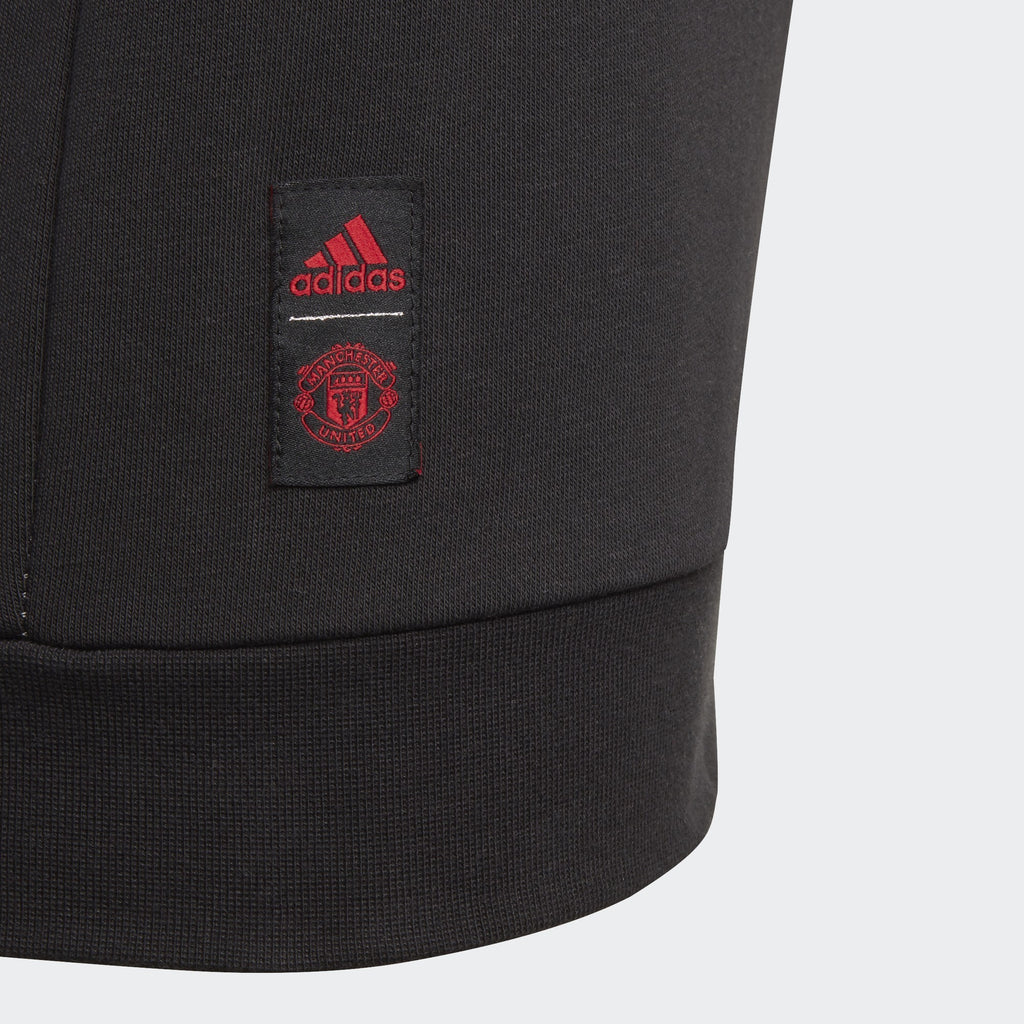 Kid's Manchester United Crew Sweatshirt - Heathered Gray/Black - DX9075-ADIDAS by Adidas | Available at Niky's Sports