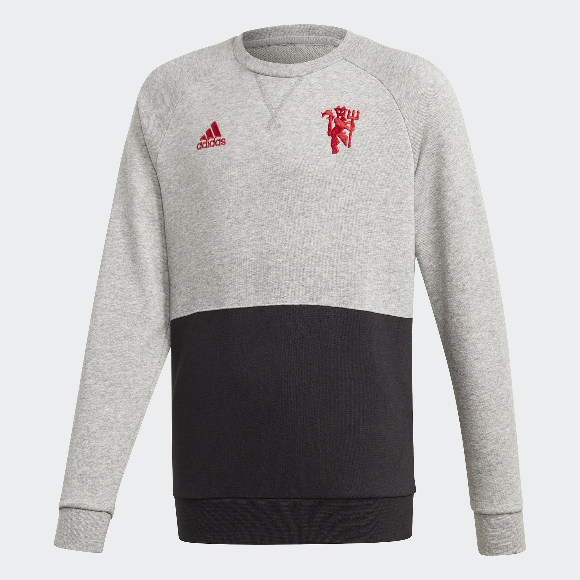 Kid's Manchester United Crew Sweatshirt - Heathered Gray/Black