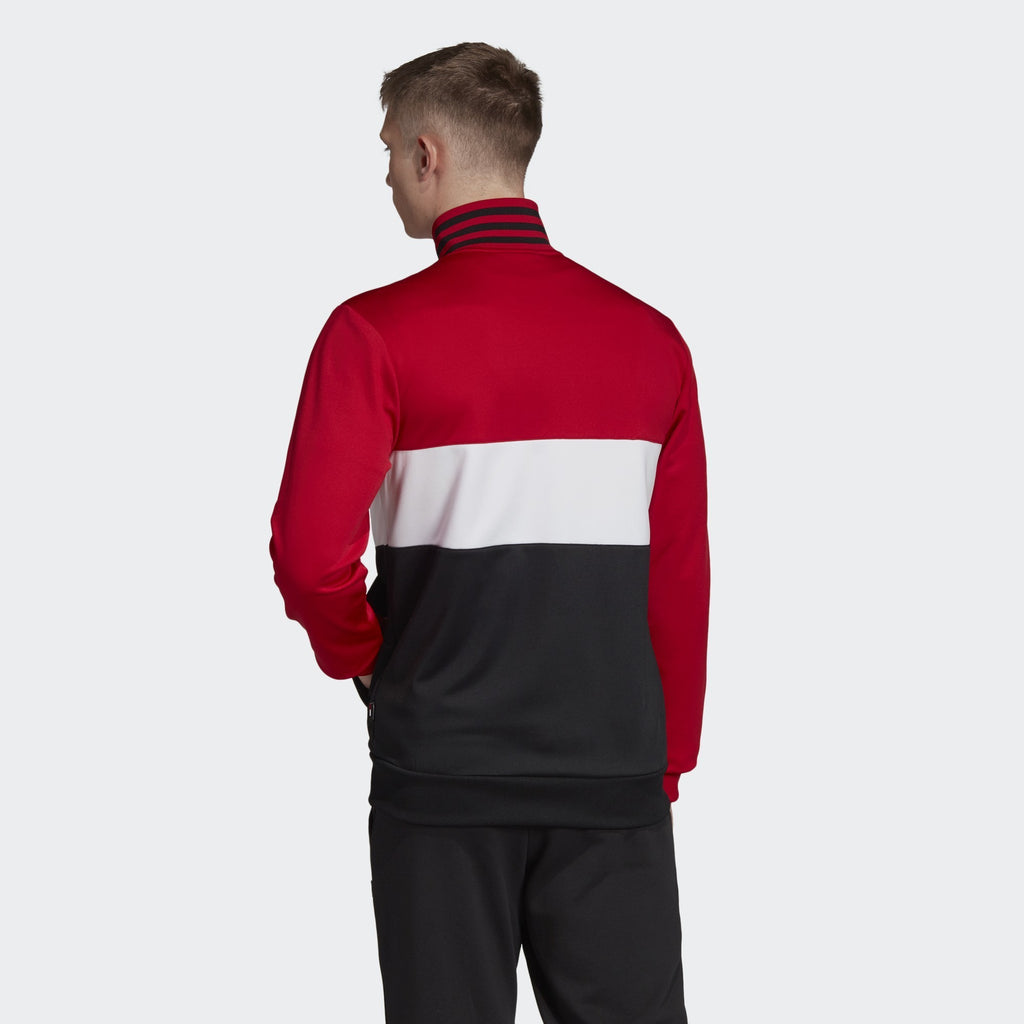 Men's Manchester United 3 Stripes Track Top - Real Red/White/Black
