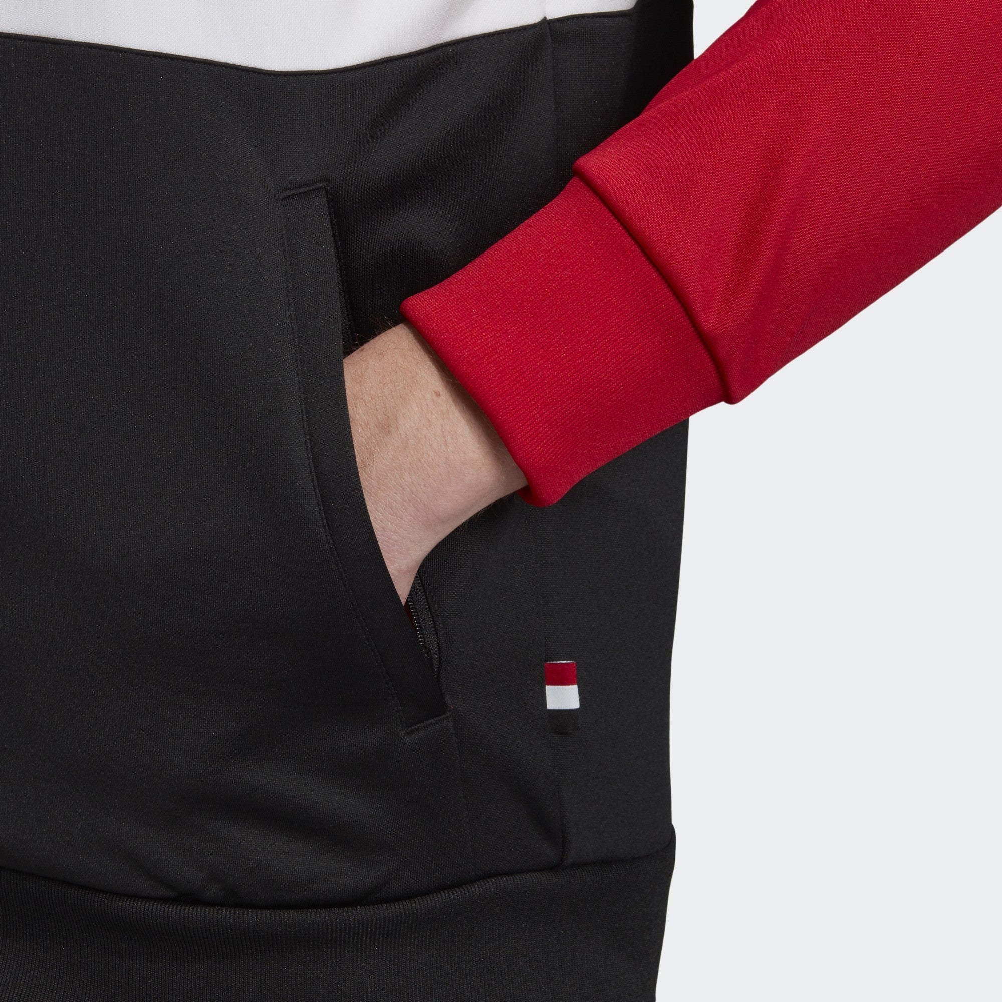 Men's Manchester United 3 Stripes Track Top - Real Red/White/Black