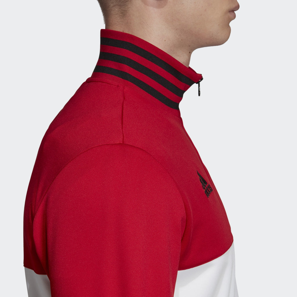 Men's Manchester United 3 Stripes Track Top - Real Red/White/Black