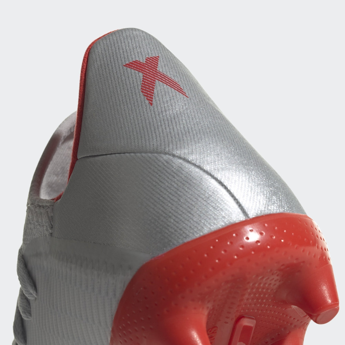 X 18.3 FG Kid's Cleats - Silver/Hi-Res Red/Footwear White - F35365-ADIDAS by Adidas | Available at Niky's Sports