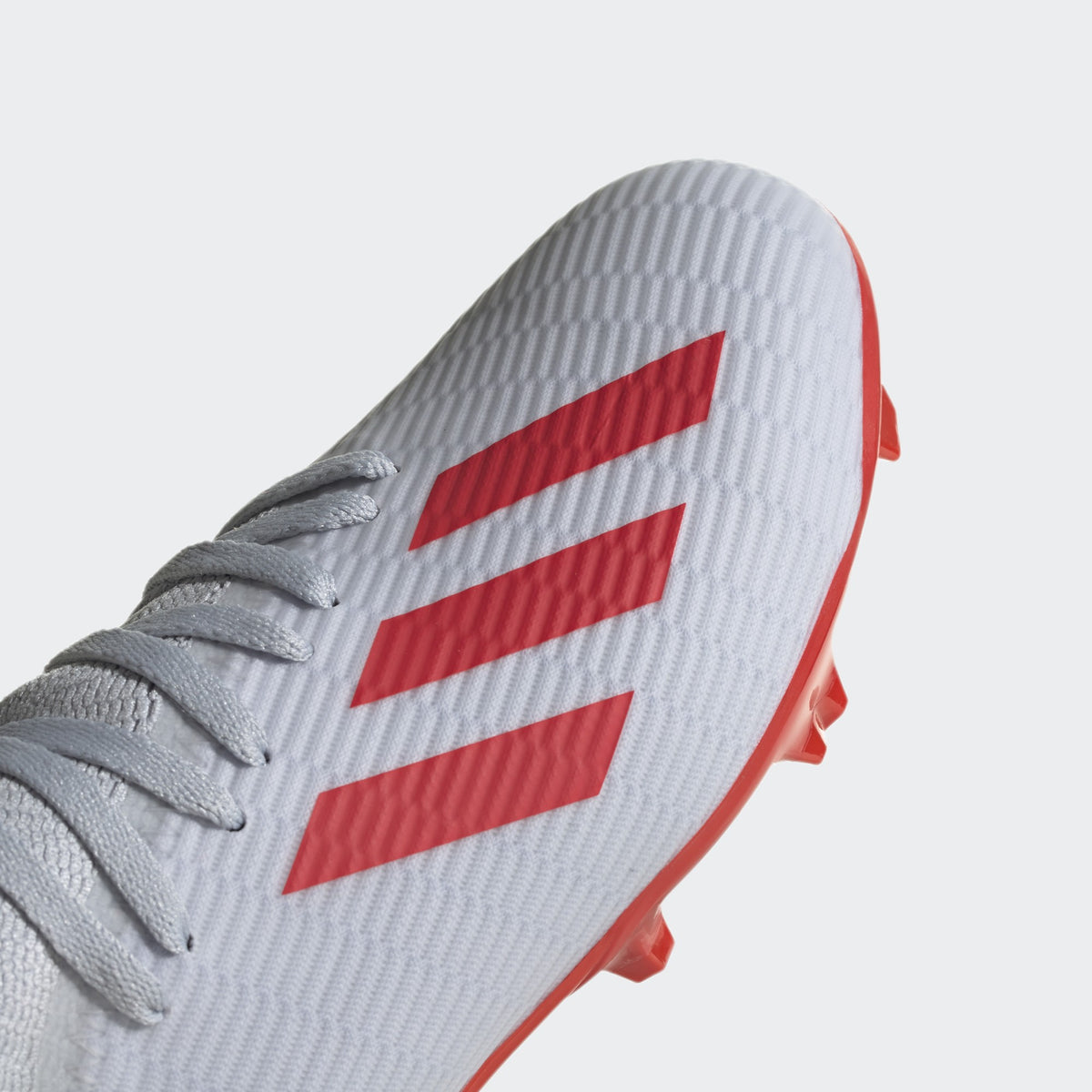 X 18.3 FG Kid's Cleats - Silver/Hi-Res Red/Footwear White - F35365-ADIDAS by Adidas | Available at Niky's Sports