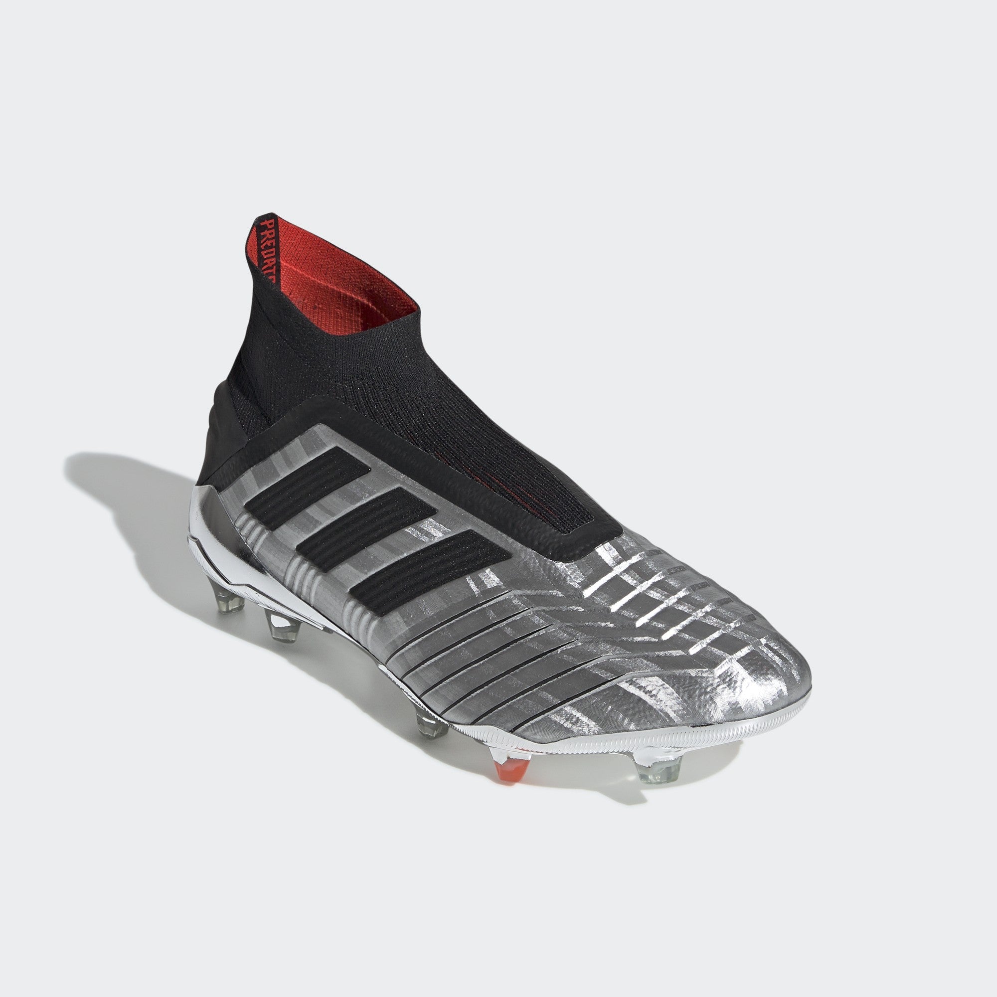 Predator 19+ Firm Ground Soccer Cleats - Silver Metallic/Core Black - F35611-ADIDAS by Adidas | Available at Niky's Sports