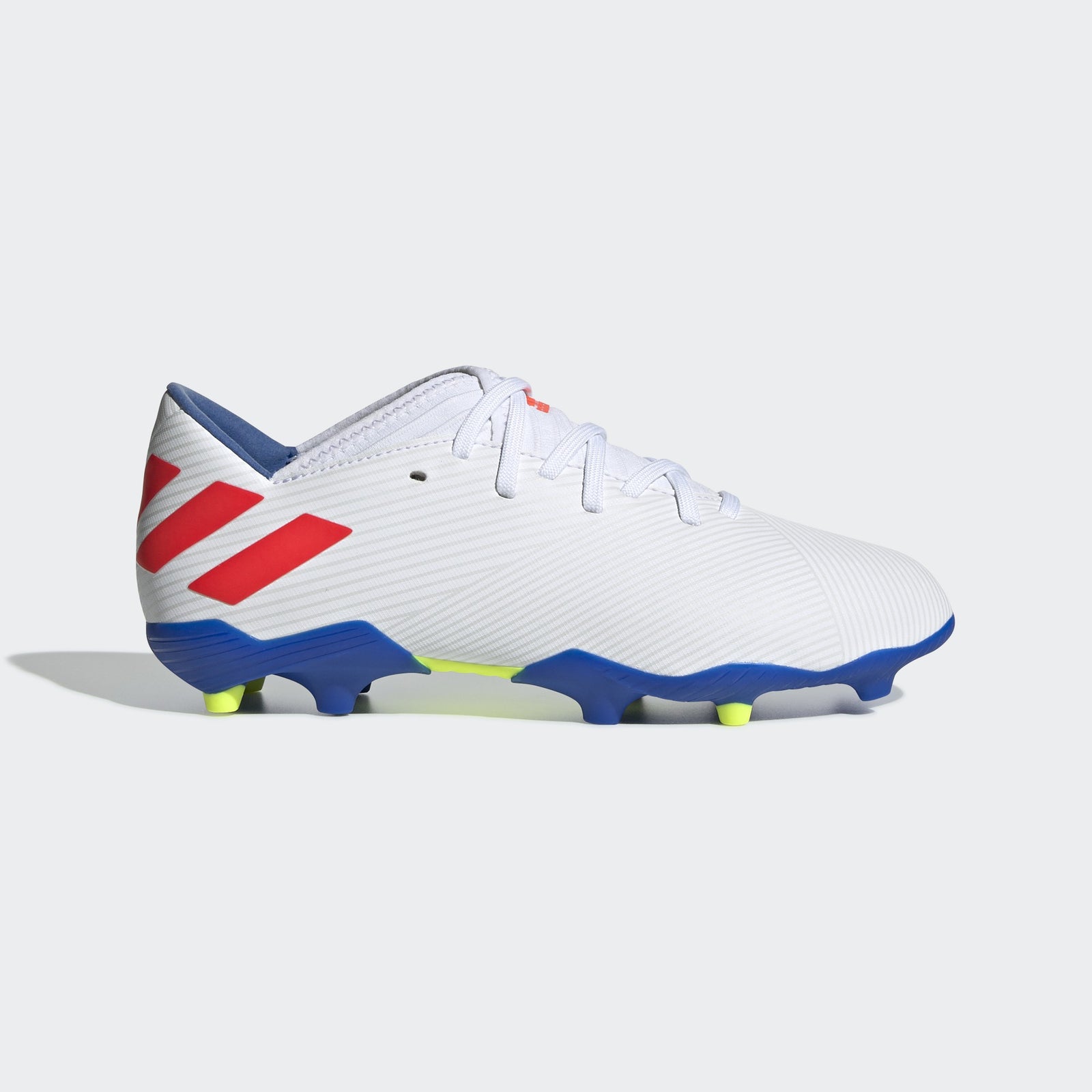 Nemeziz Messi 19.3 FG Kid's Cleats - Footwear White/Solar Red/Football Blue - F99933-ADIDAS by Adidas | Available at Niky's Sports