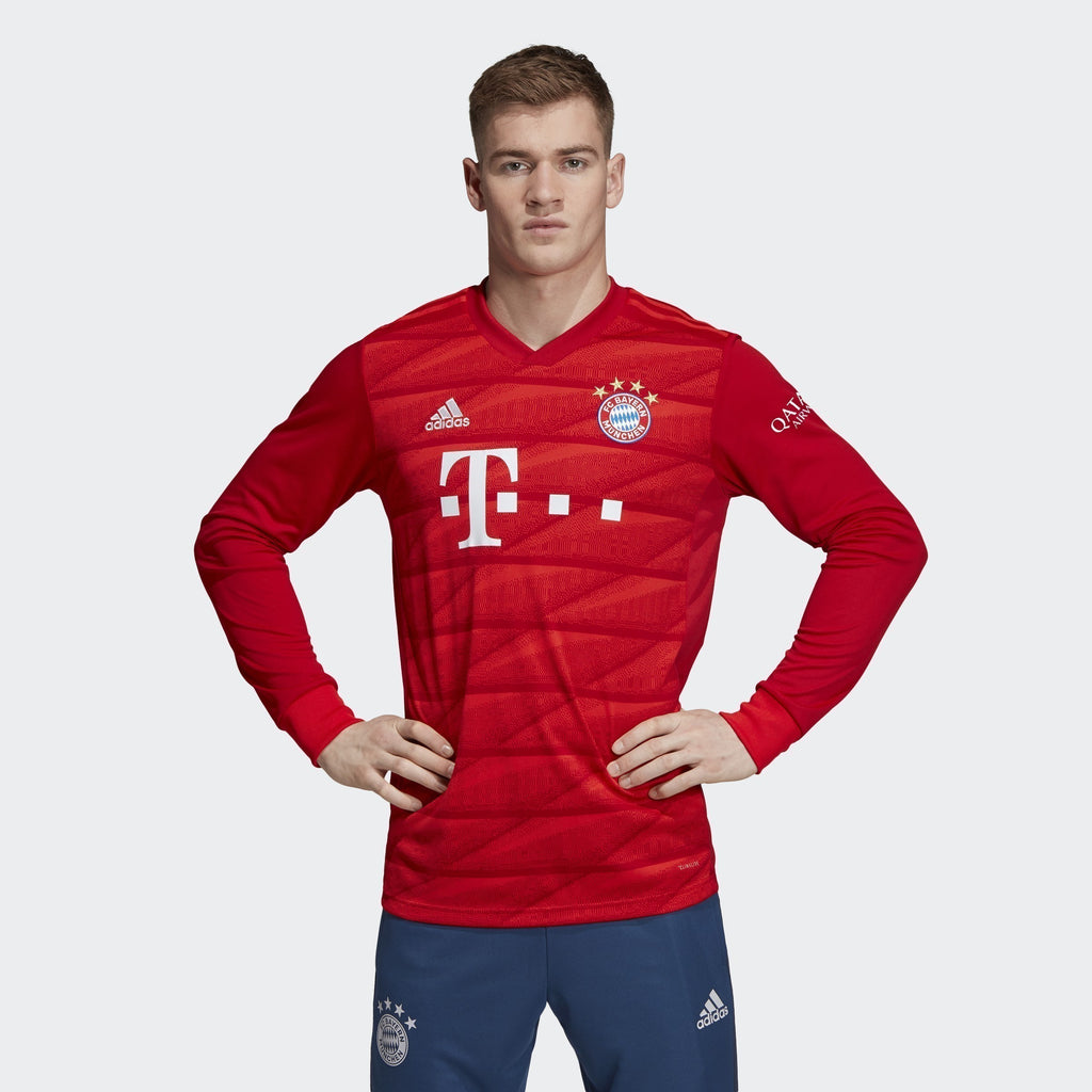 Men's FC Bayern 19/20 Home LS Jersey - True Red
