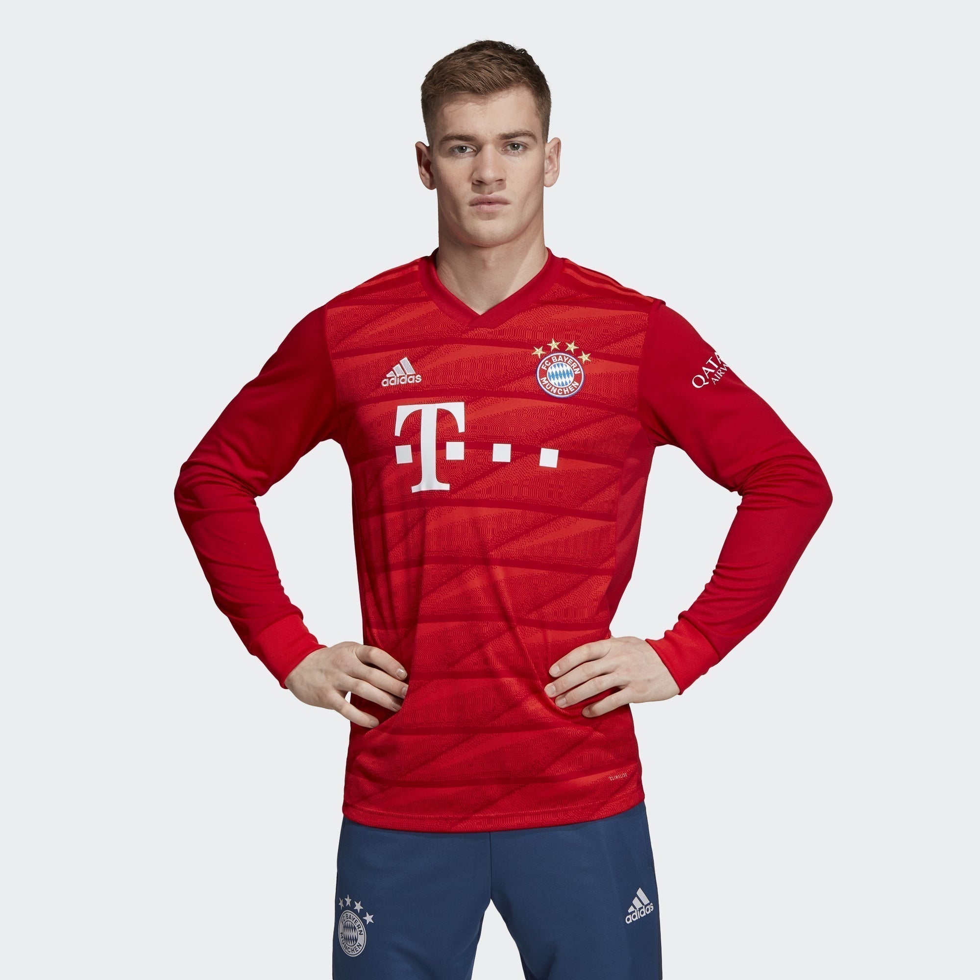 Men's FC Bayern 19/20 Home LS Jersey - True Red