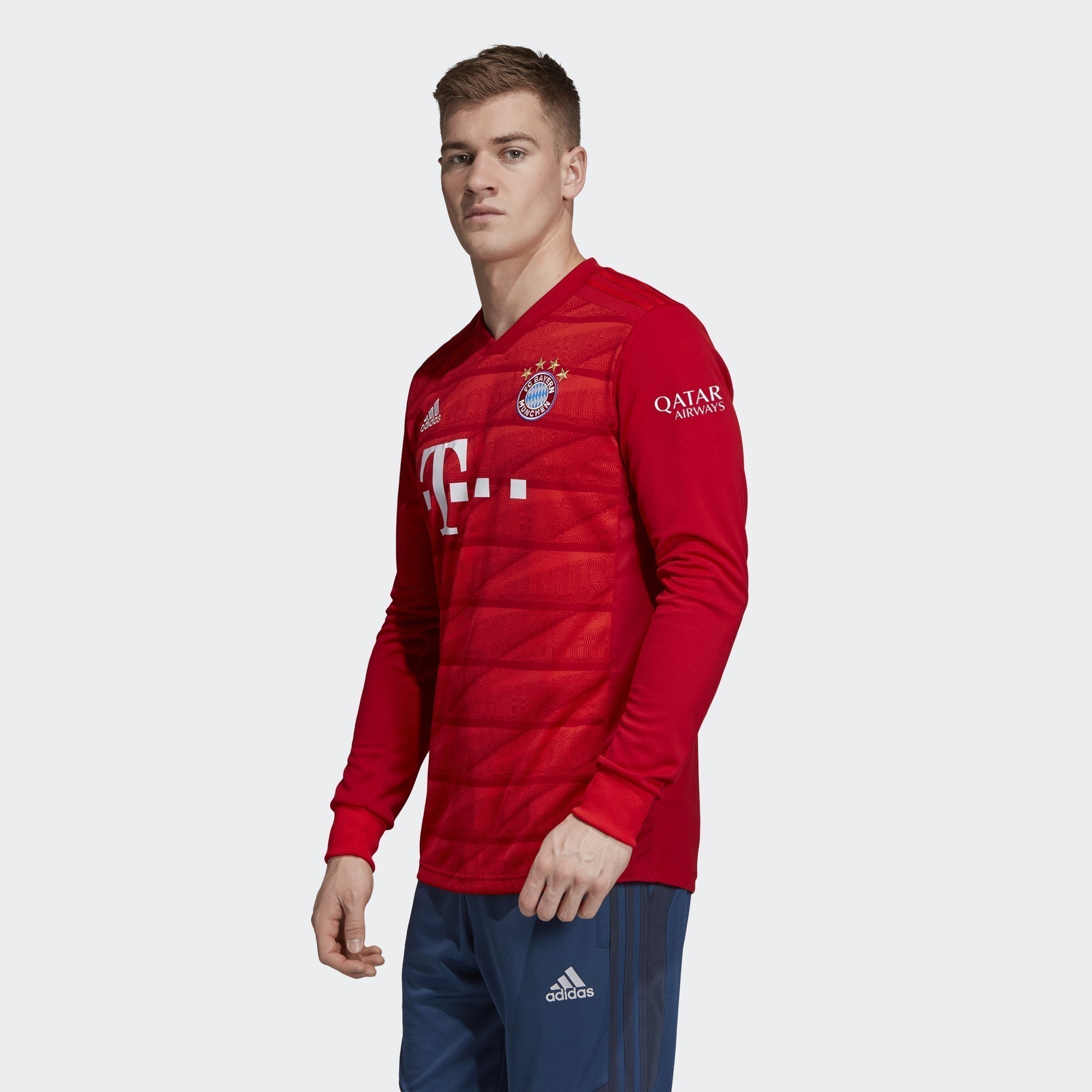 Men's FC Bayern 19/20 Home LS Jersey - True Red