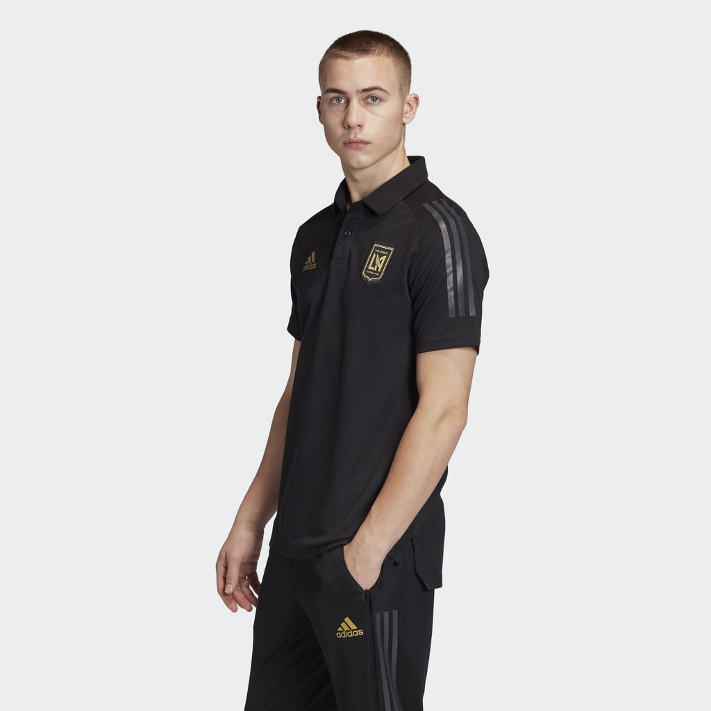 Men's LAFC Polo Black - FI1718-ADIDAS by Adidas | Available at Niky's Sports