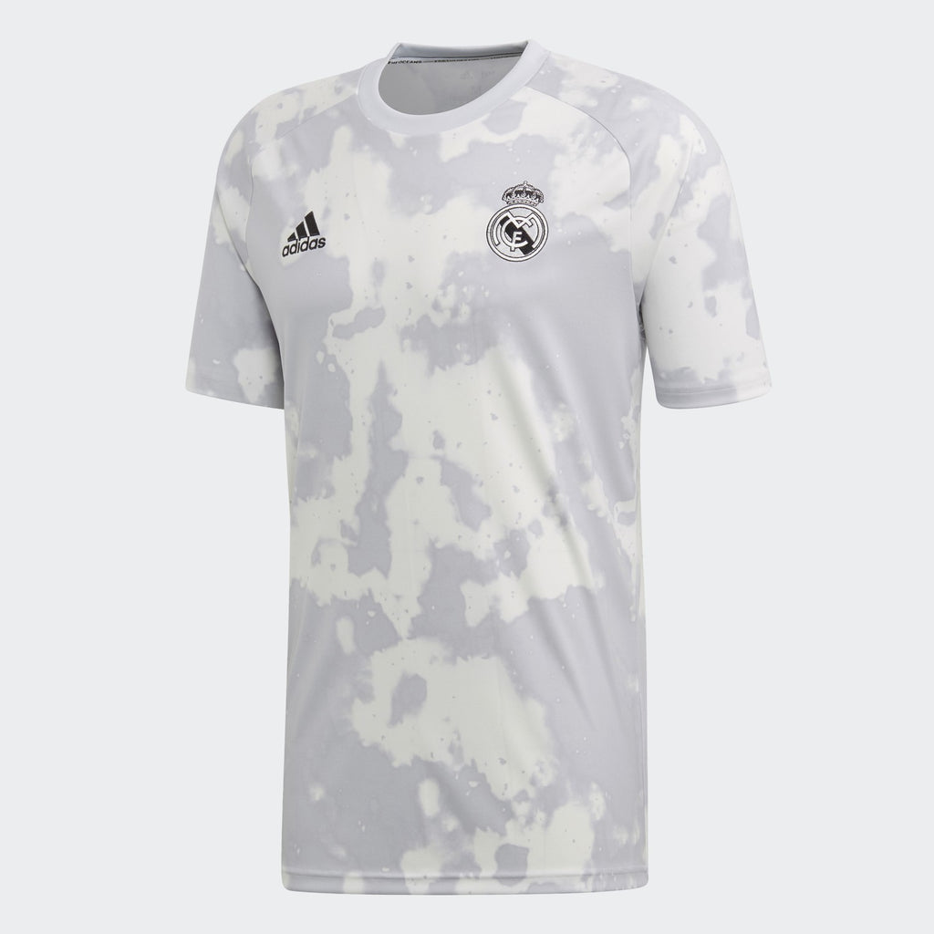 Men's Real Madrid Pre-Match Jersey - Grey/White - FL7865-ADIDAS by Adidas | Available at Niky's Sports