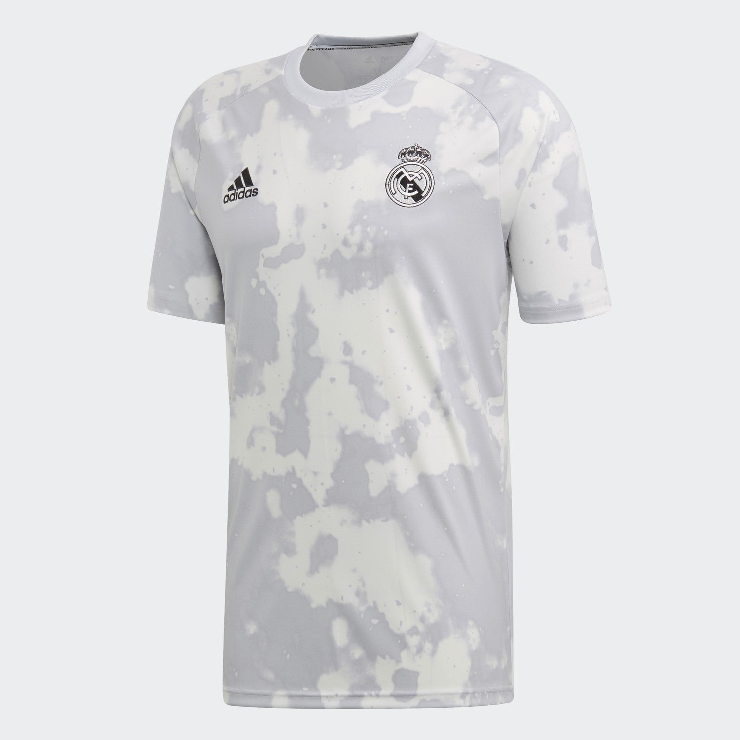 Men's Real Madrid Pre-Match Jersey - Grey/White - FL7865-ADIDAS by Adidas | Available at Niky's Sports