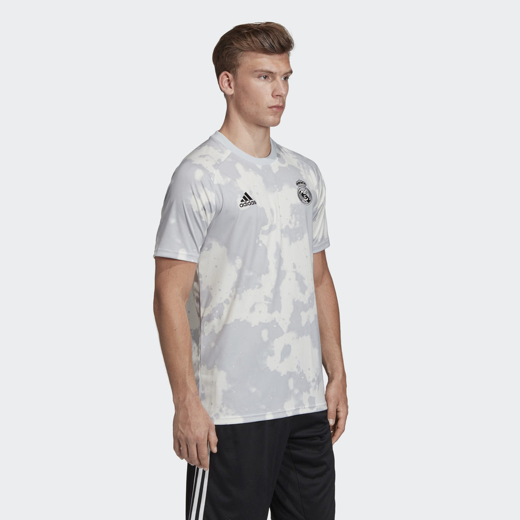 Men's Real Madrid Pre-Match Jersey - Grey/White - FL7865-ADIDAS by Adidas | Available at Niky's Sports