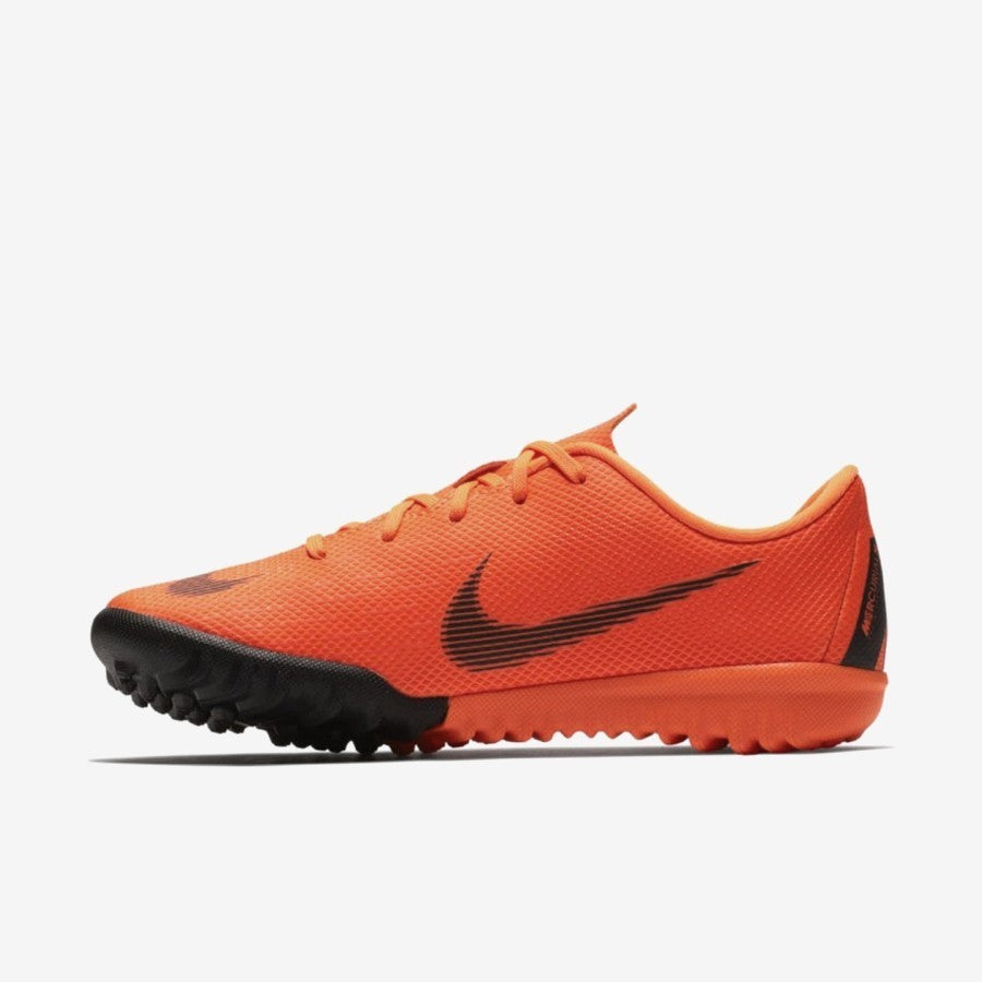 Kid's VaporX 12 Academy TF Soccer Shoes - Orange/Volt/White - AH7353-810-NIKE by Nike | Available at Niky's Sports