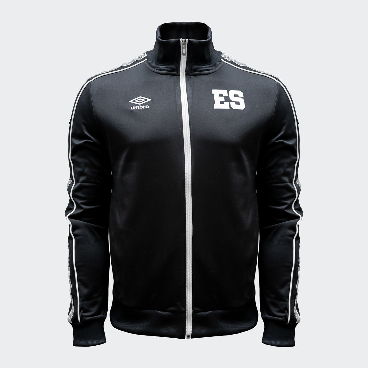 Men&#39;s Classic El Salvador Jacket - Black/White - UUM1UAPT-UAU-UMBRO by Umbro | Available at Niky&#39;s Sports
