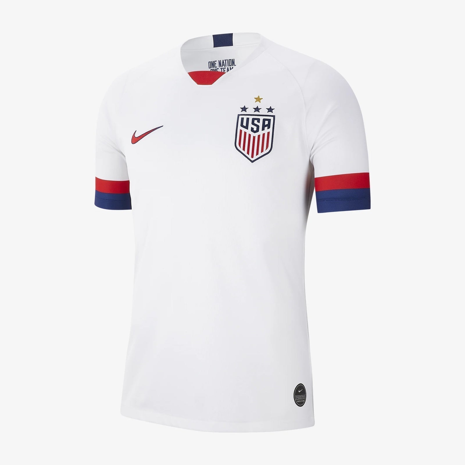 Men's USA 2019 4-Star Home Stadium Jersey - White/Blue Void/Blue Void/University Red