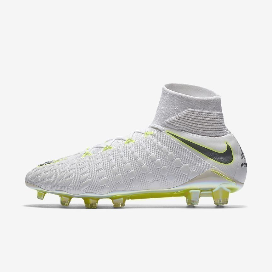 Hypervenom III Elite DF/FG Soccer Cleats - White/Volt/Grey - AJ3803-107-NIKE by Nike | Available at Niky's Sports