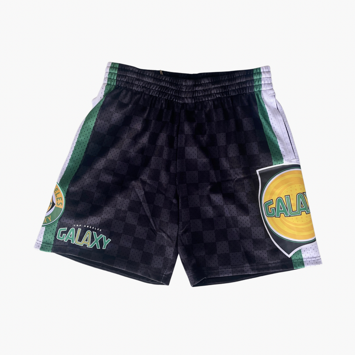 Mitchell &amp; Ness LA Galaxy Mesh Short - PSHR5128-LAGYYPPPBLC-MITCHELL &amp; NESS by Mitchell &amp; Ness | Available at Niky&#39;s Sports